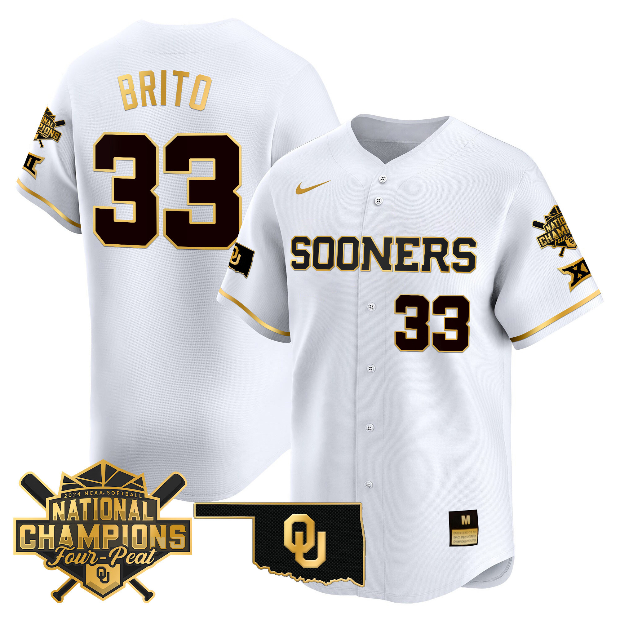 Men's size - Oklahoma Women's Champions Patch Vapor Premier Limited Jersey V2 - All Stitched