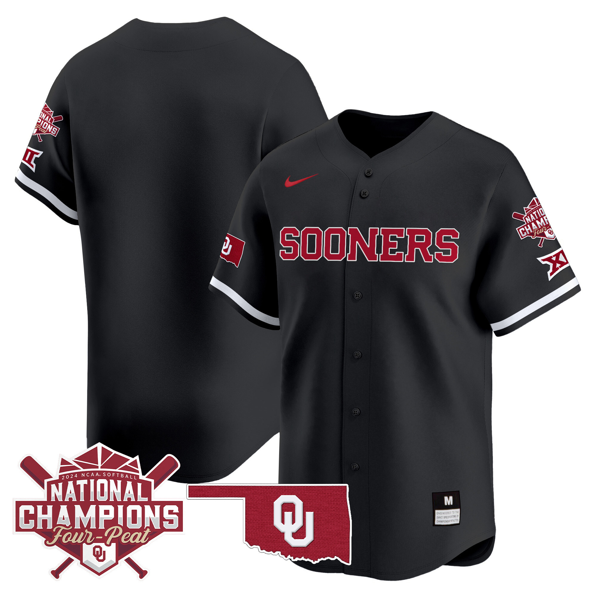 Men's size - Oklahoma Women's Champions Patch Vapor Premier Limited Jersey V2 - All Stitched