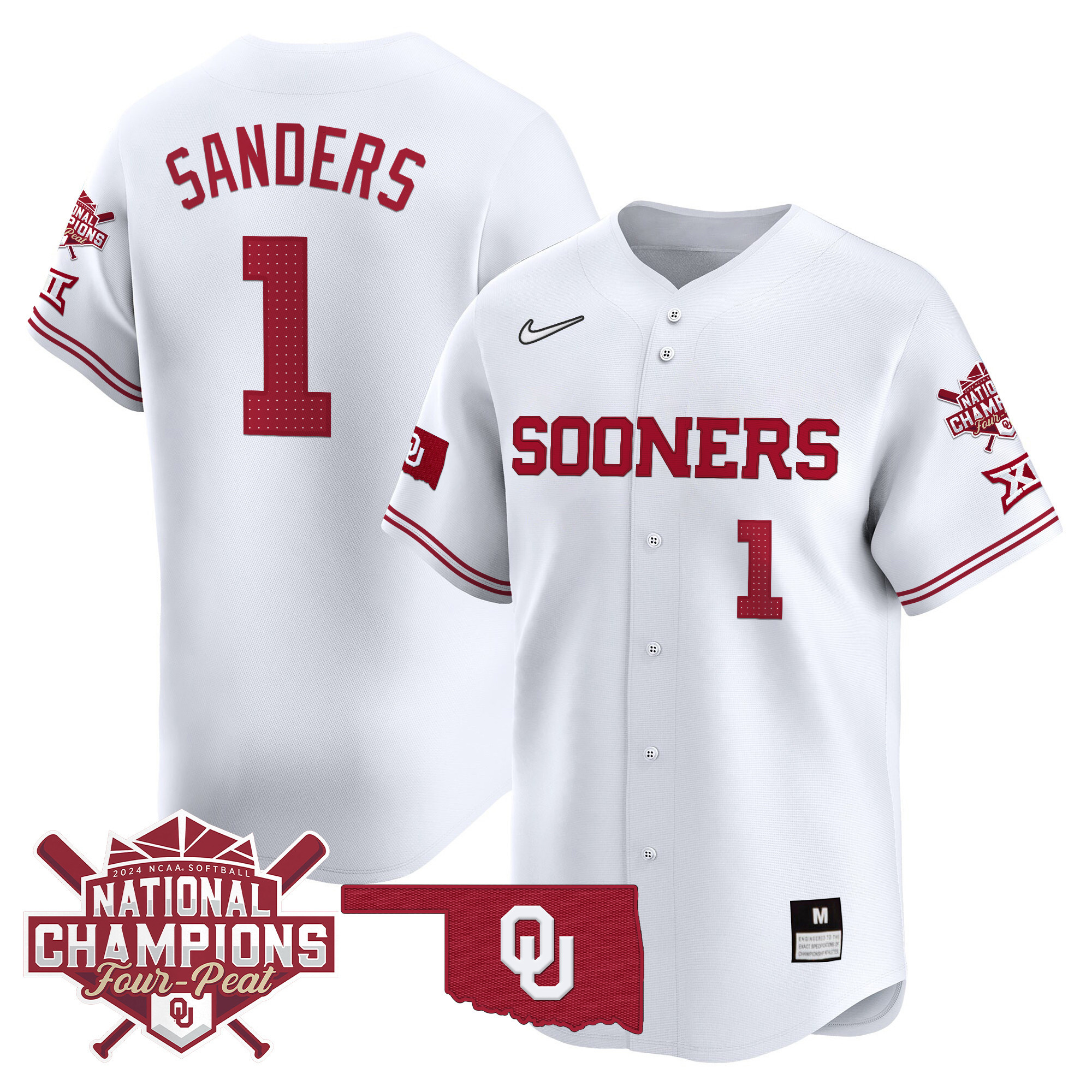 Men's size - Oklahoma Women's Champions Patch Vapor Premier Limited Jersey V2 - All Stitched