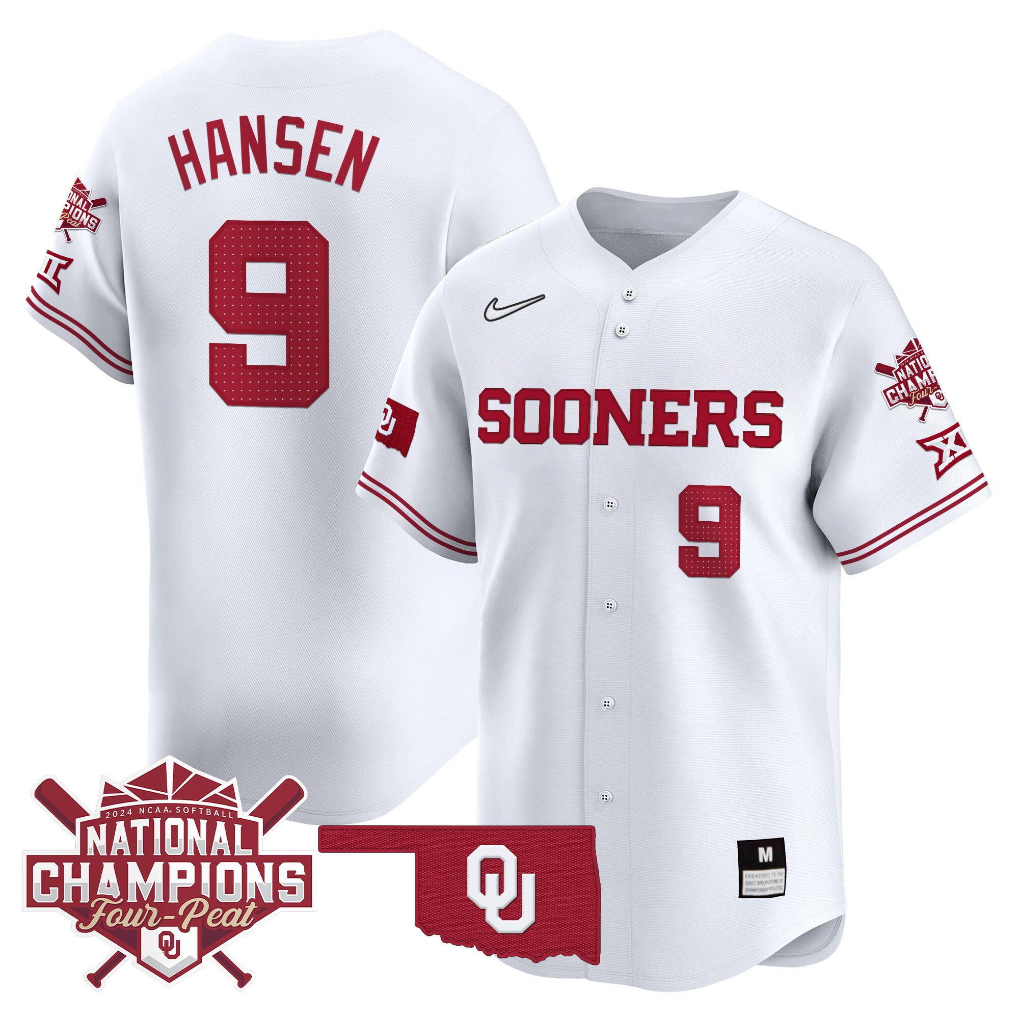 Men's size - Oklahoma Women's Champions Patch Vapor Premier Limited Jersey V2 - All Stitched