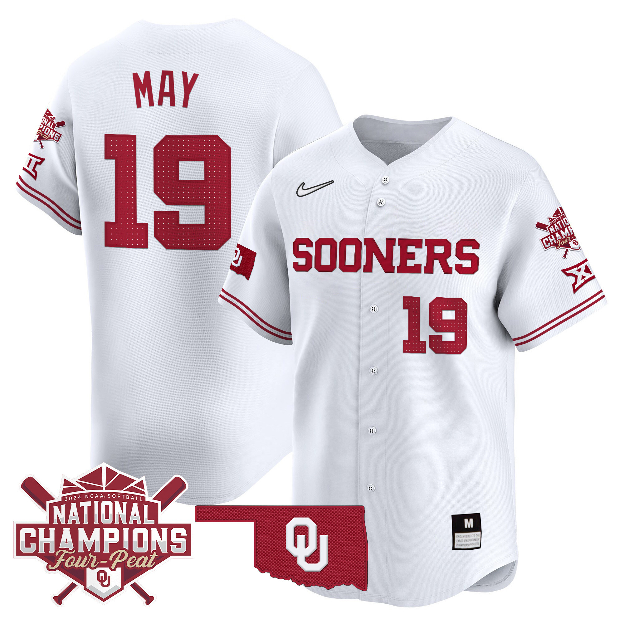 Men's size - Oklahoma Women's Champions Patch Vapor Premier Limited Jersey V2 - All Stitched
