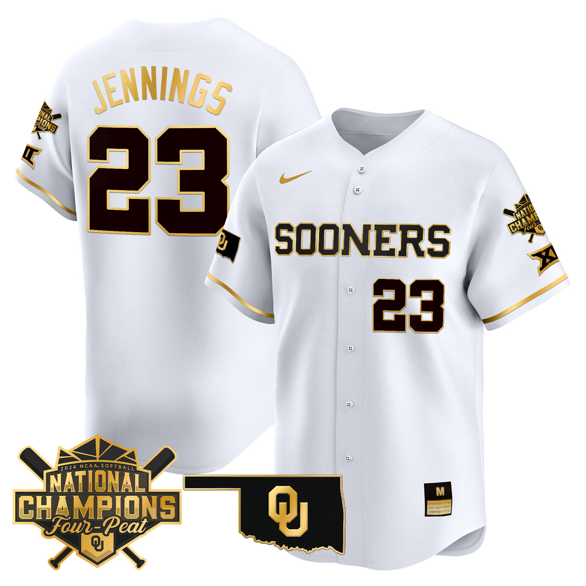 Men's size - Oklahoma Women's Champions Patch Vapor Premier Limited Jersey V2 - All Stitched
