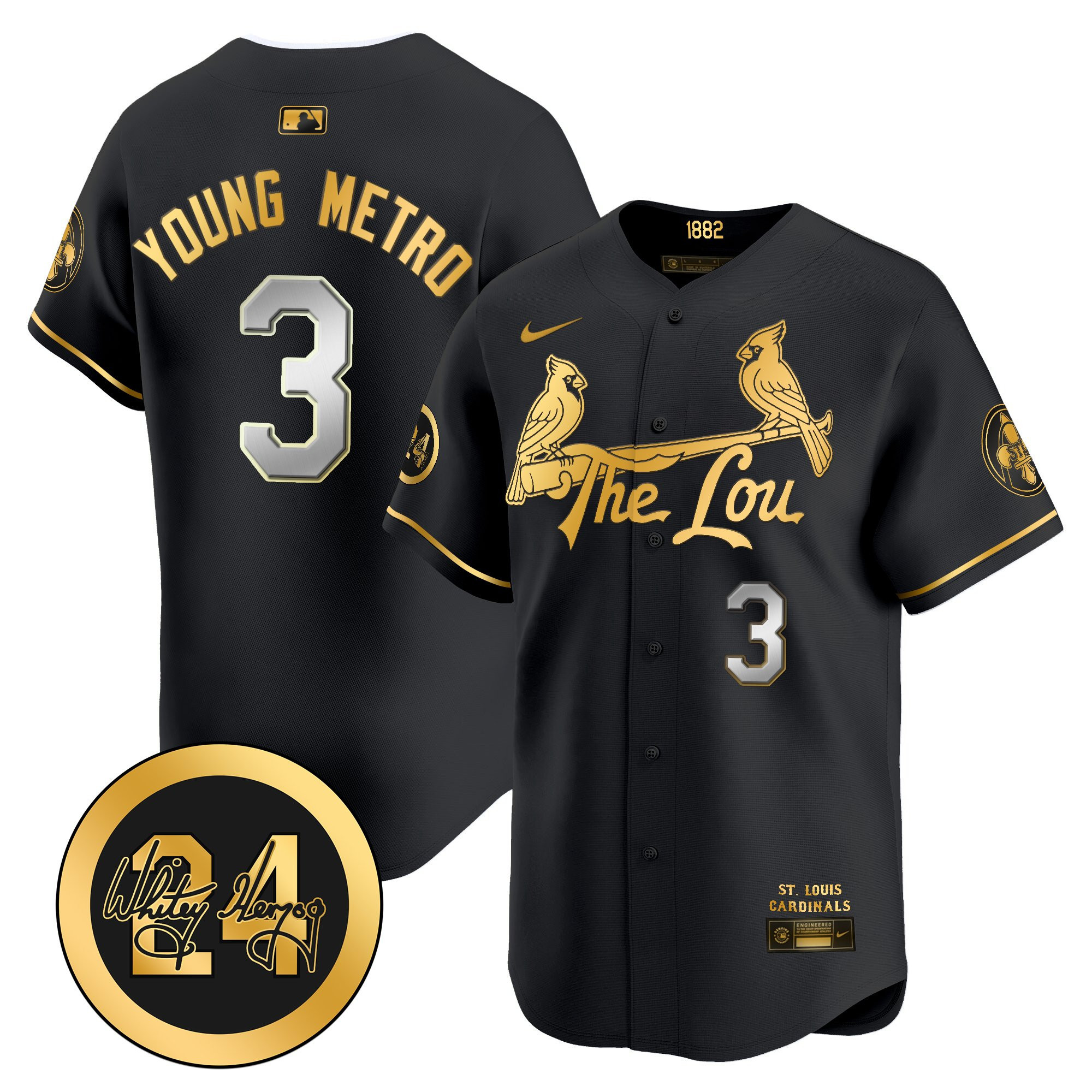 Men's St. Louis Cardinals 2024 City Connect Whitey Herzog Patch Vapor Premier Limited Jersey - All Stitched