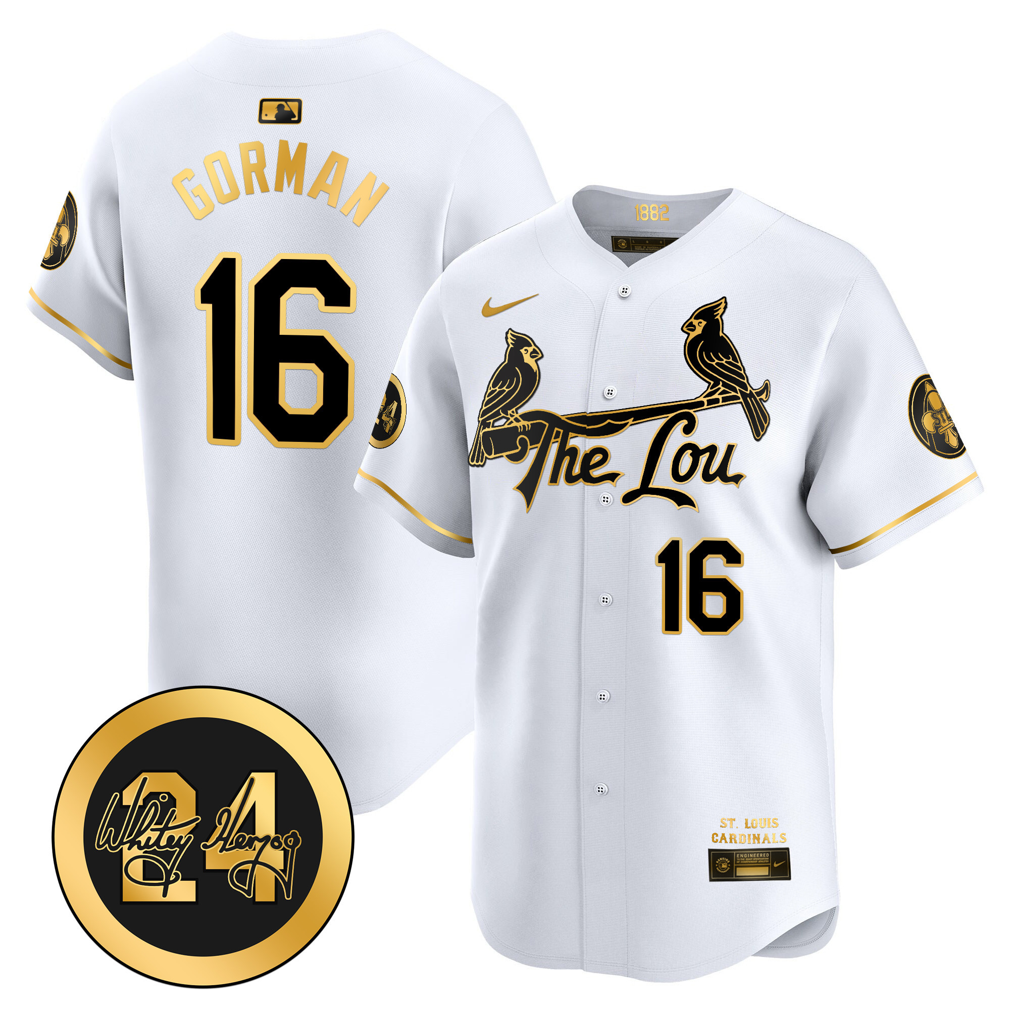 Men's St. Louis Cardinals 2024 City Connect Whitey Herzog Patch Vapor Premier Limited Jersey - All Stitched