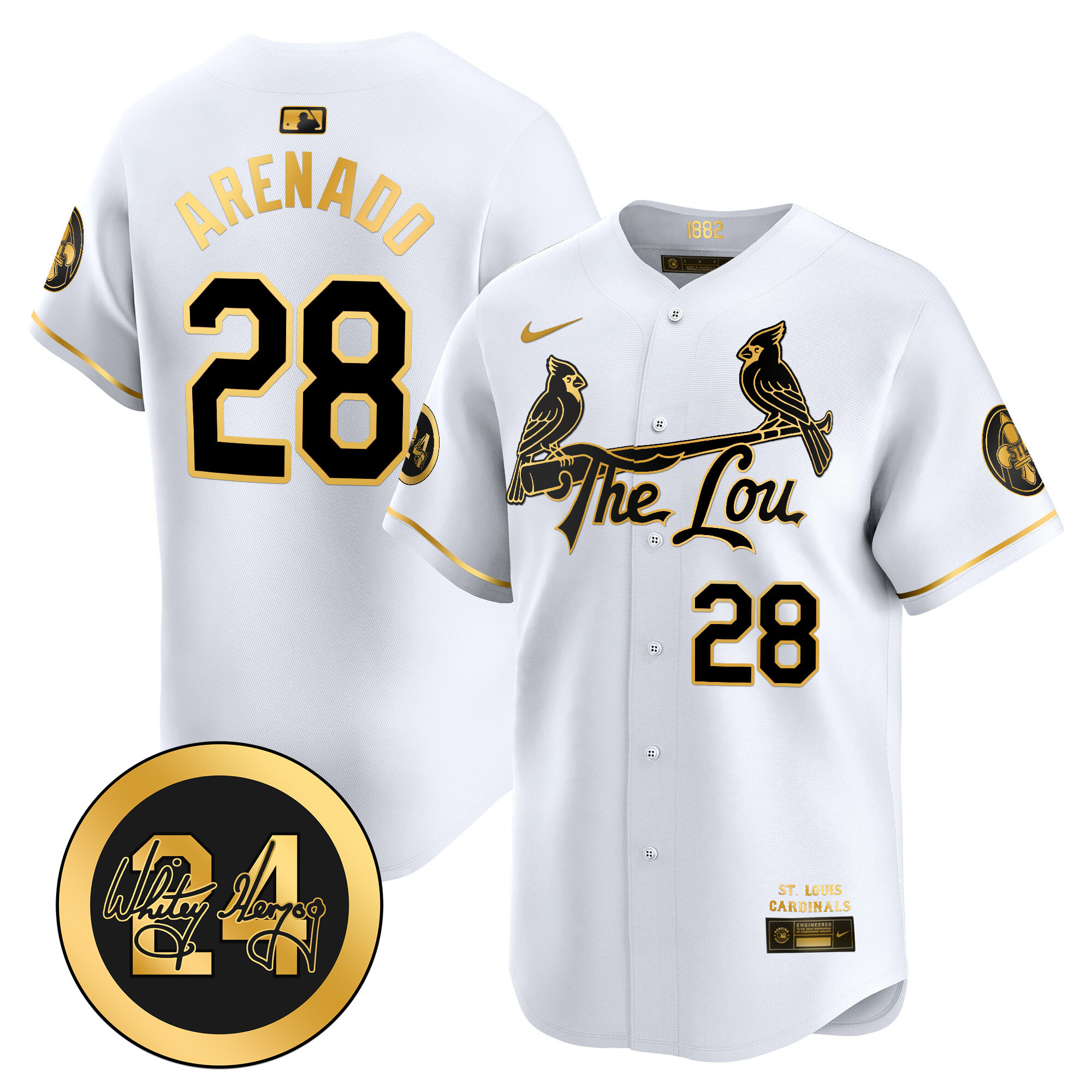Men's St. Louis Cardinals 2024 City Connect Whitey Herzog Patch Vapor Premier Limited Jersey - All Stitched