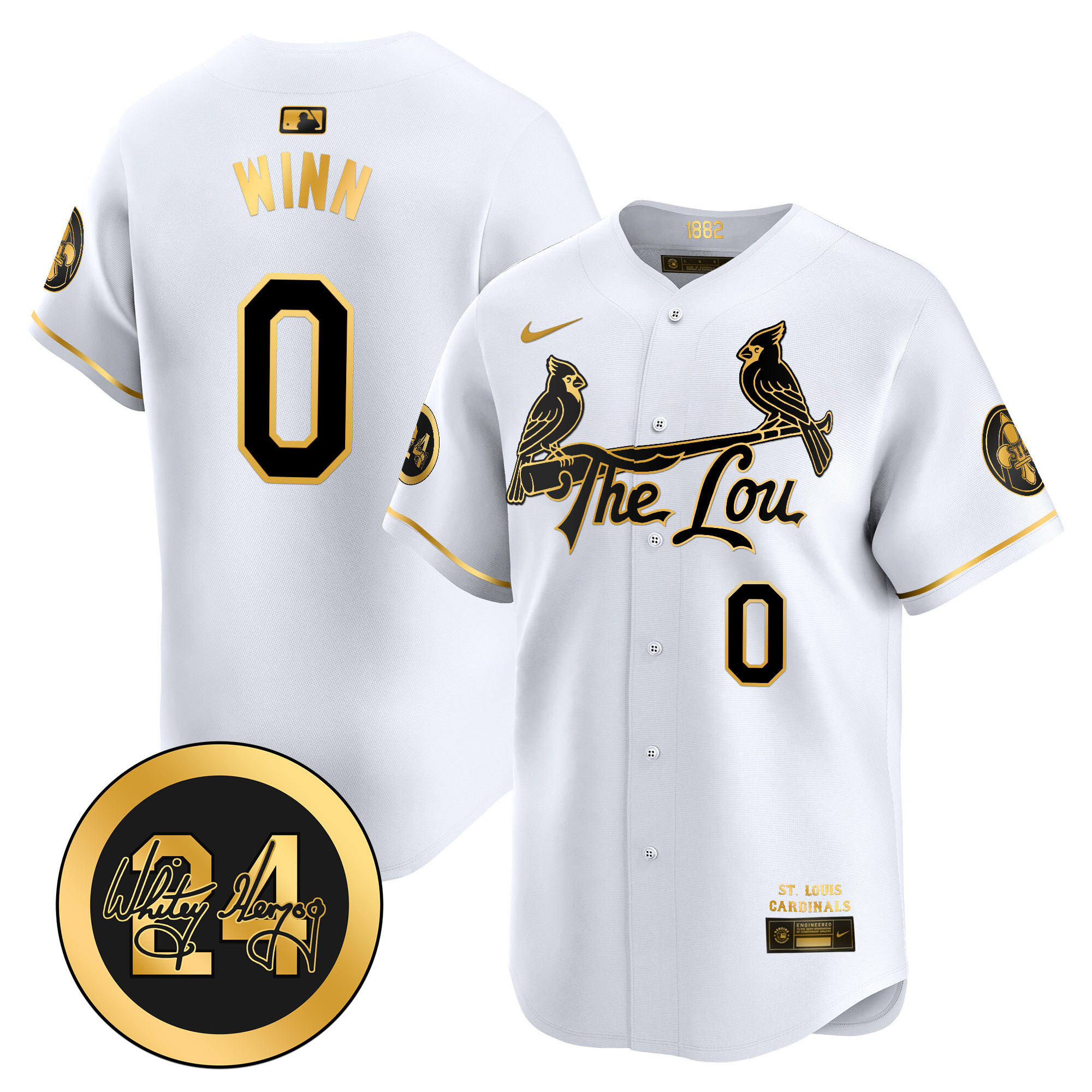 Men's St. Louis Cardinals 2024 City Connect Whitey Herzog Patch Vapor Premier Limited Jersey - All Stitched