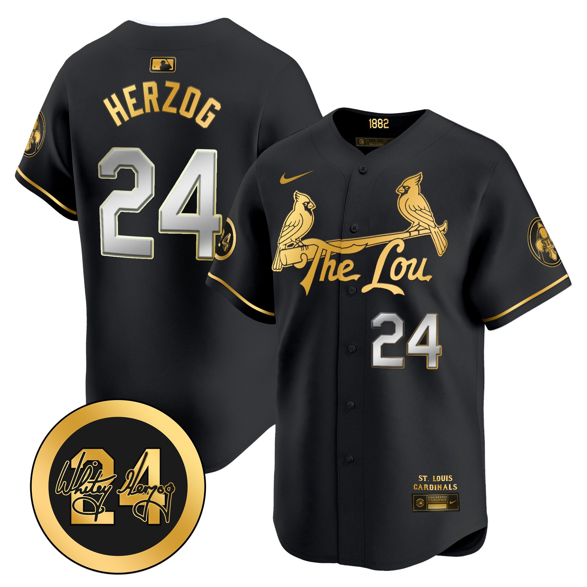 Men's St. Louis Cardinals 2024 City Connect Whitey Herzog Patch Vapor Premier Limited Jersey - All Stitched