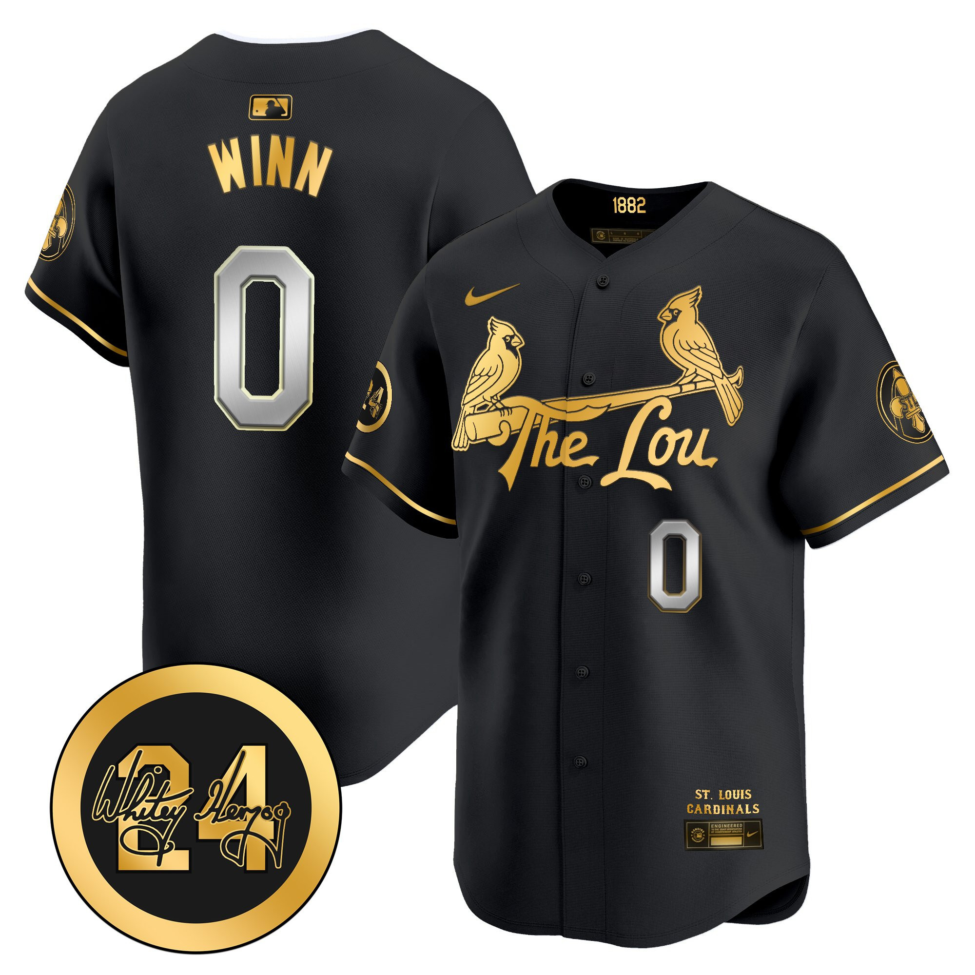 Men's St. Louis Cardinals 2024 City Connect Whitey Herzog Patch Vapor Premier Limited Jersey - All Stitched