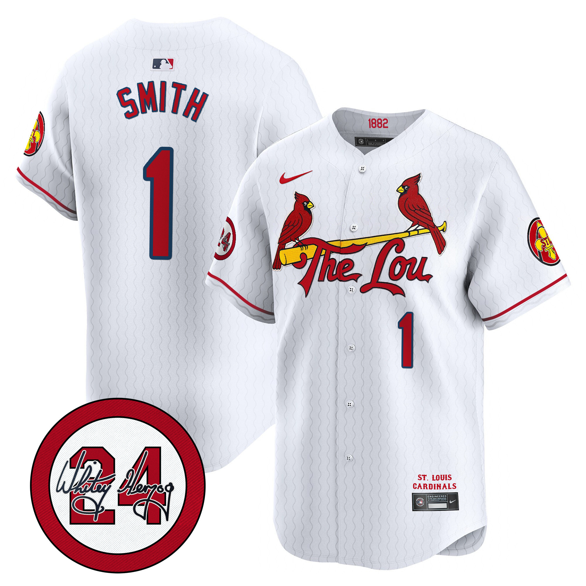 Men's St. Louis Cardinals 2024 City Connect Whitey Herzog Patch Vapor Premier Limited Jersey - All Stitched