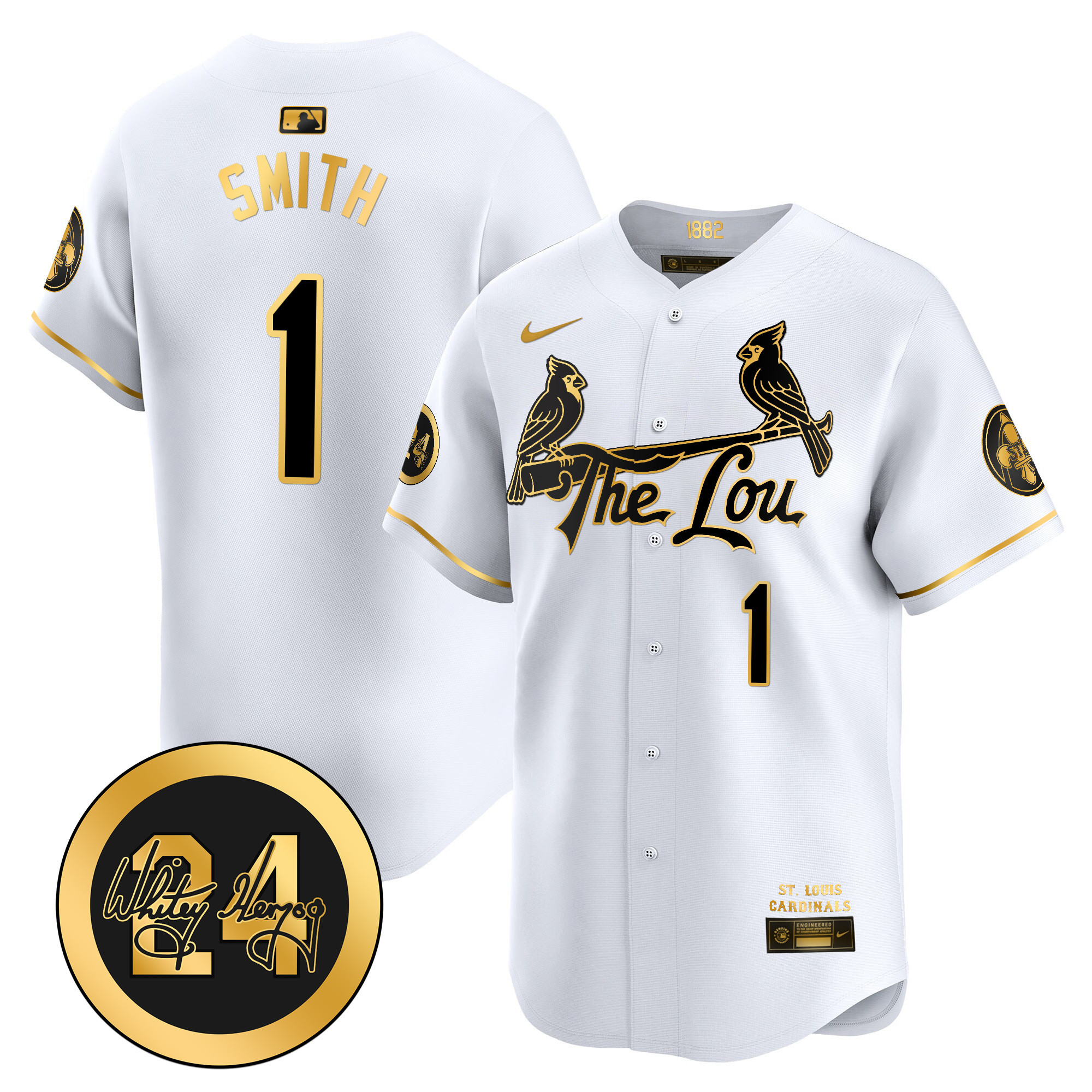 Men's St. Louis Cardinals 2024 City Connect Whitey Herzog Patch Vapor Premier Limited Jersey - All Stitched