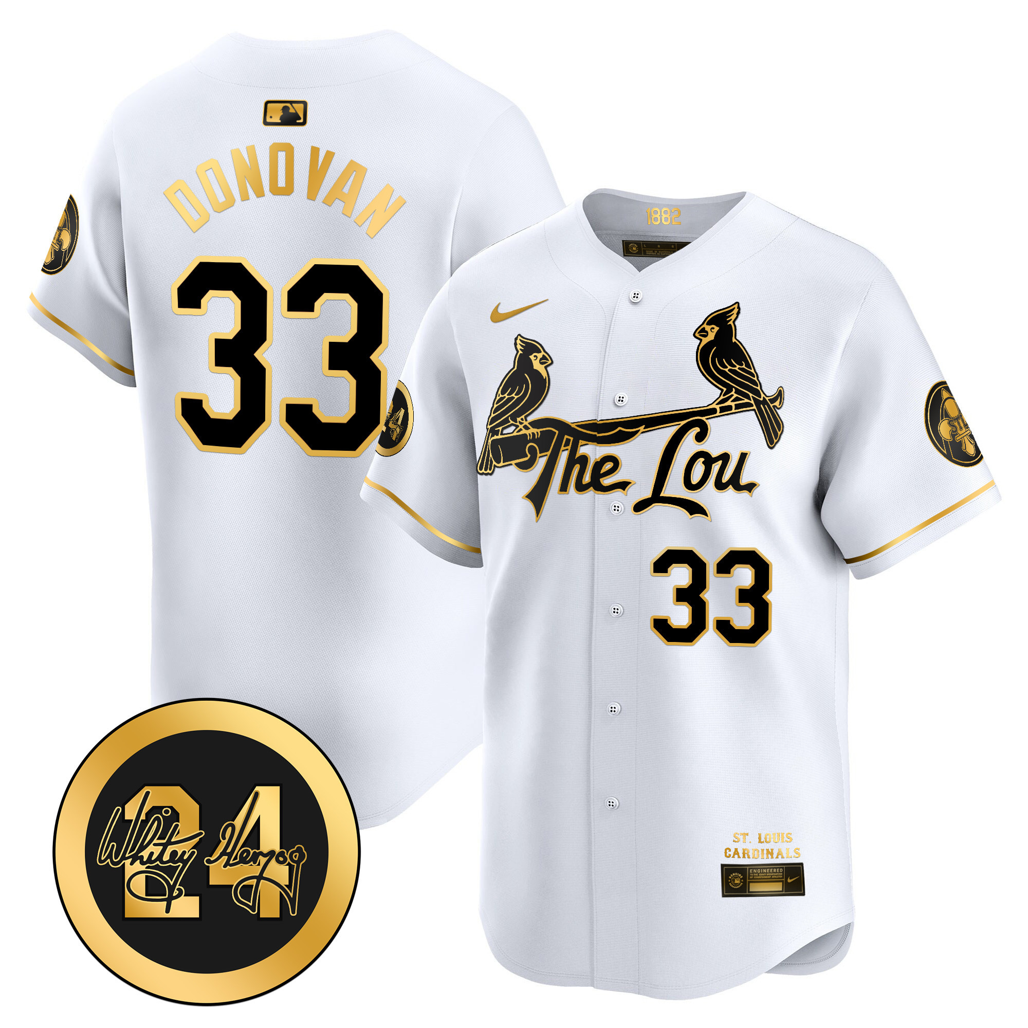 Men's St. Louis Cardinals 2024 City Connect Whitey Herzog Patch Vapor Premier Limited Jersey - All Stitched