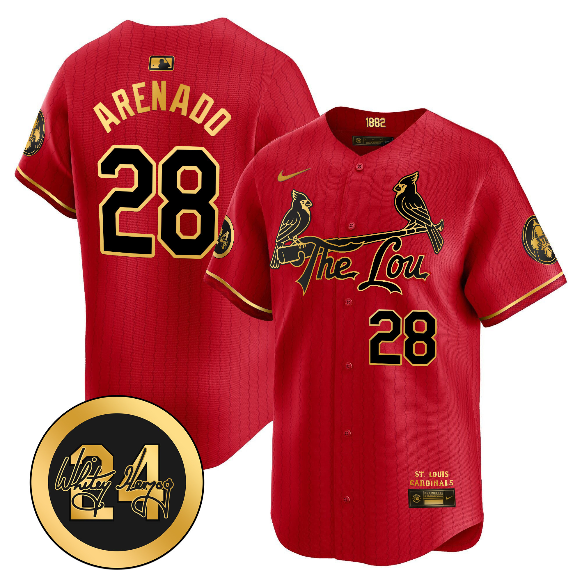 Men's St. Louis Cardinals 2024 City Connect Whitey Herzog Patch Vapor Premier Limited Jersey - All Stitched