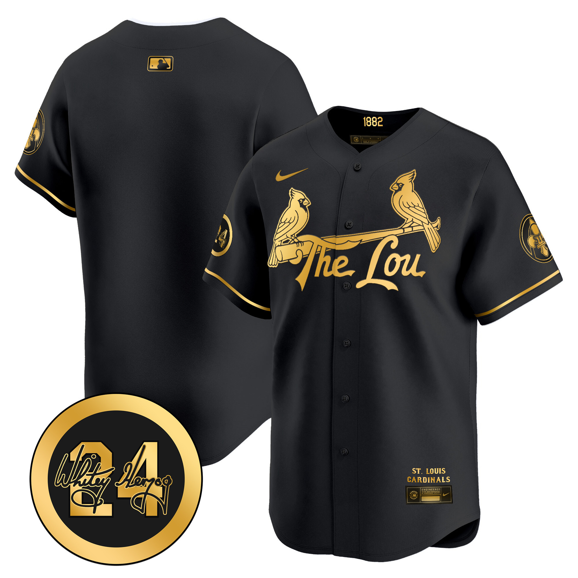 Men's St. Louis Cardinals 2024 City Connect Whitey Herzog Patch Vapor Premier Limited Jersey - All Stitched