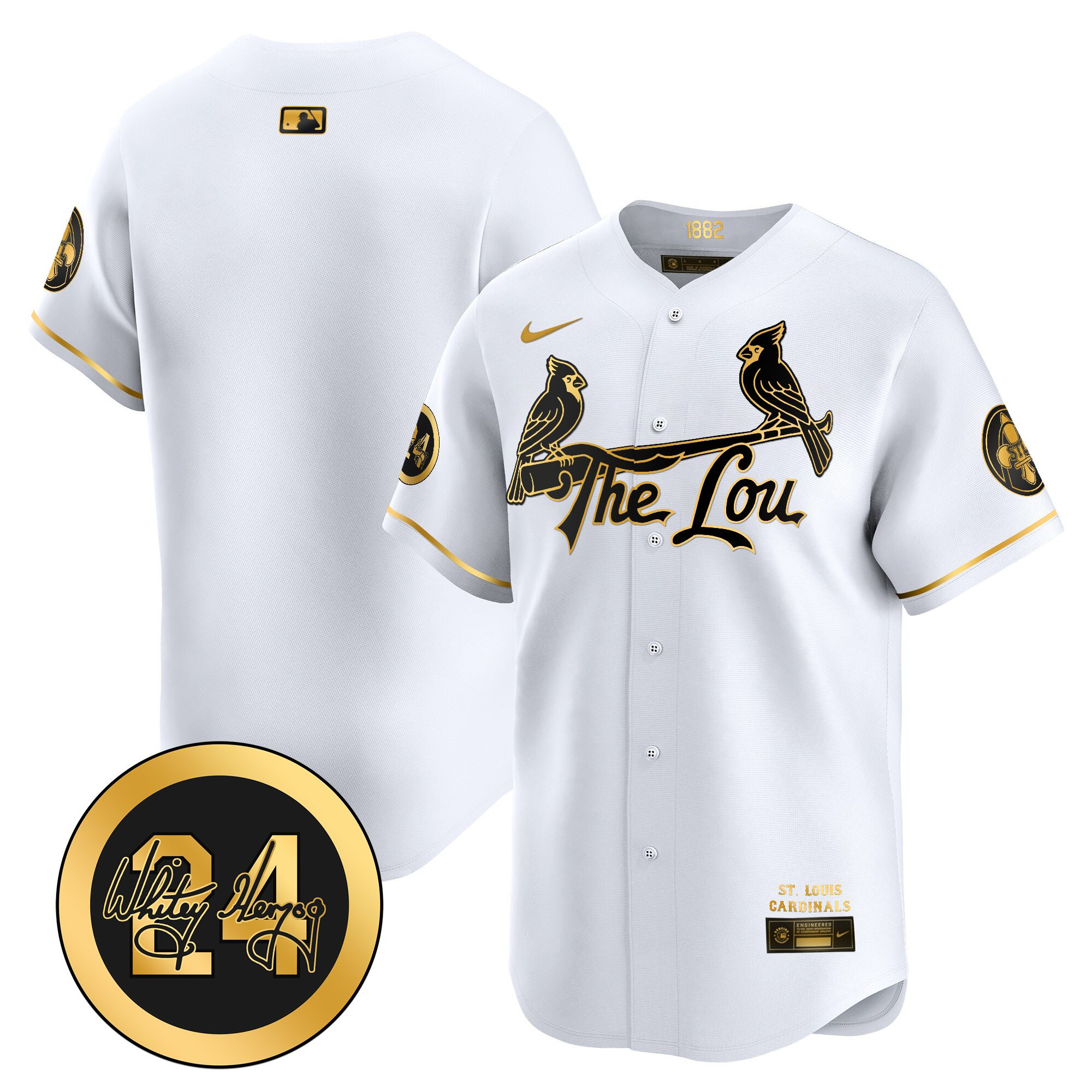 Men's St. Louis Cardinals 2024 City Connect Whitey Herzog Patch Vapor Premier Limited Jersey - All Stitched