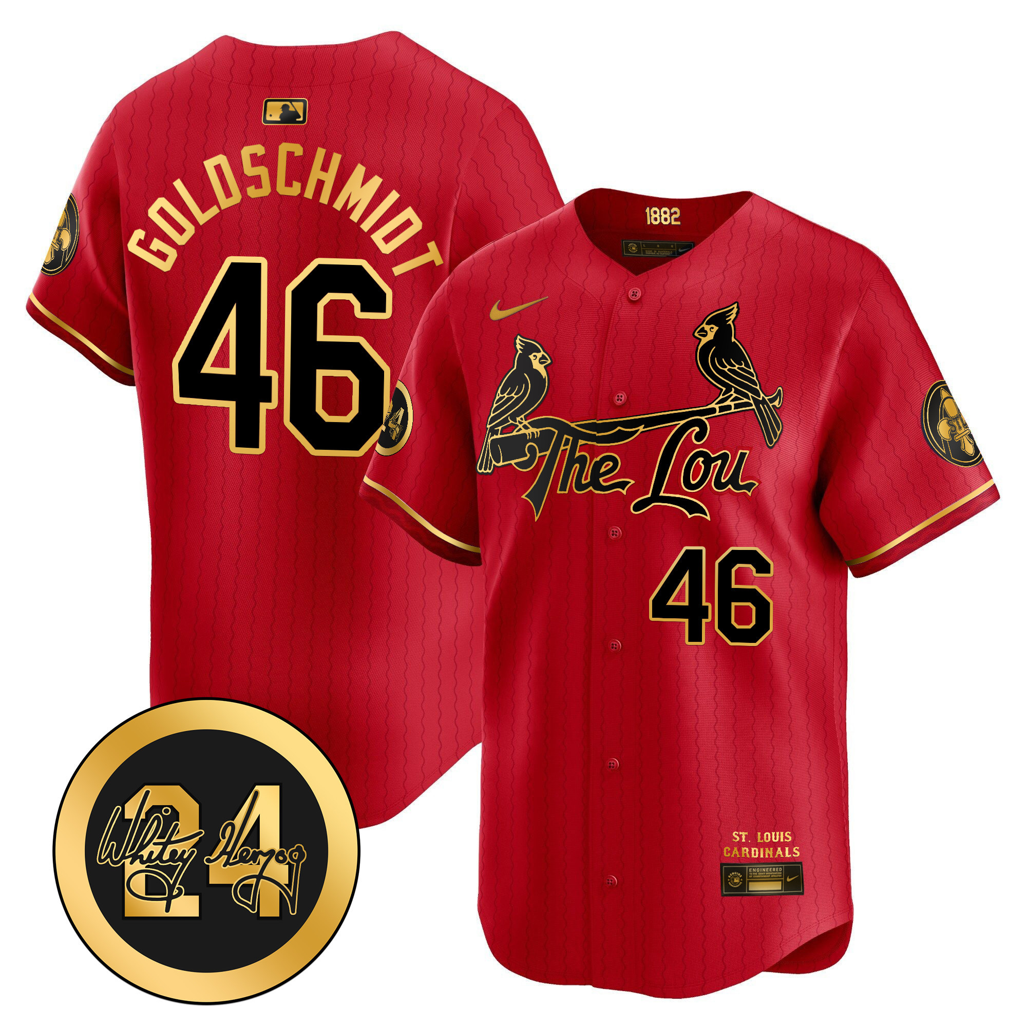 Men's St. Louis Cardinals 2024 City Connect Whitey Herzog Patch Vapor Premier Limited Jersey - All Stitched