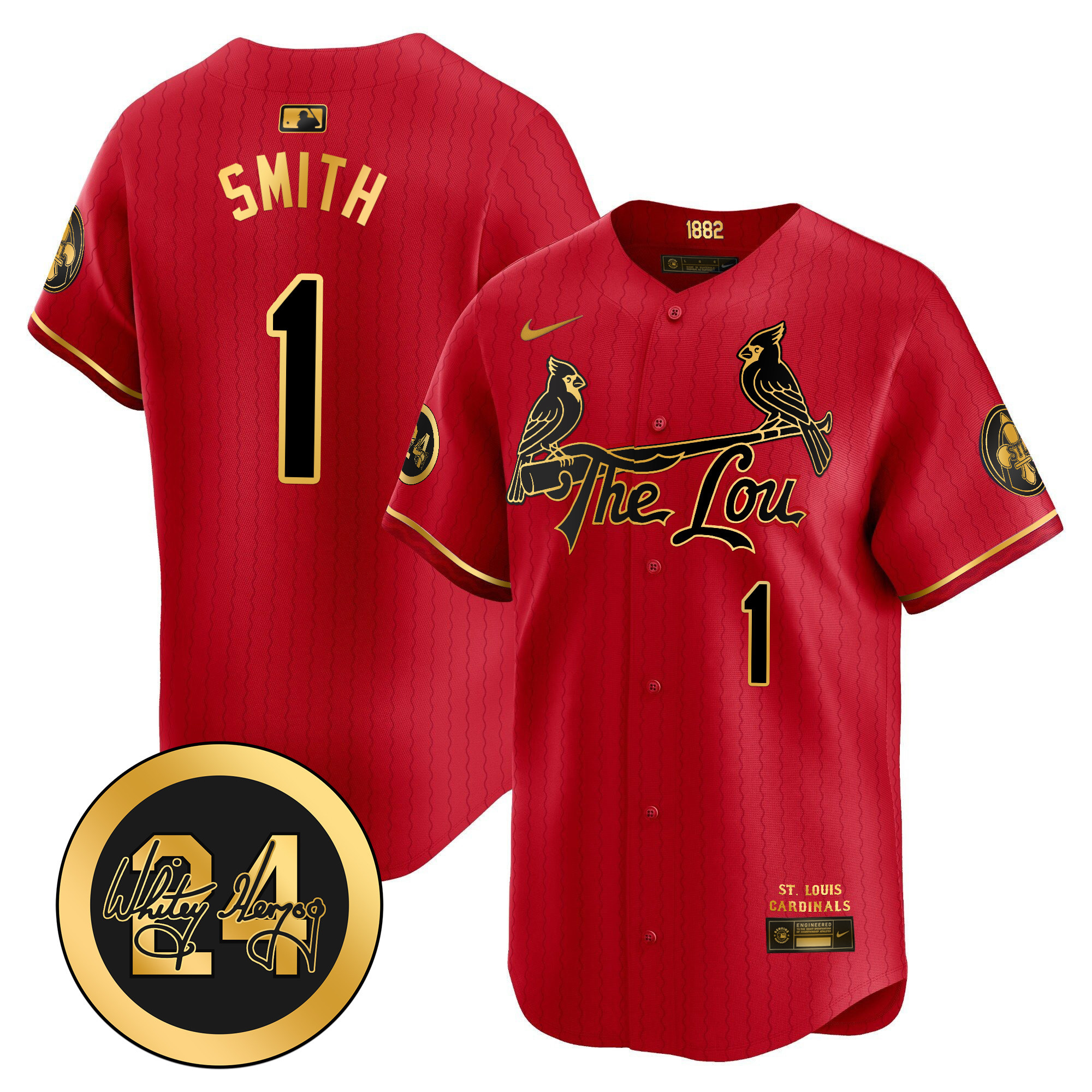 Men's St. Louis Cardinals 2024 City Connect Whitey Herzog Patch Vapor Premier Limited Jersey - All Stitched