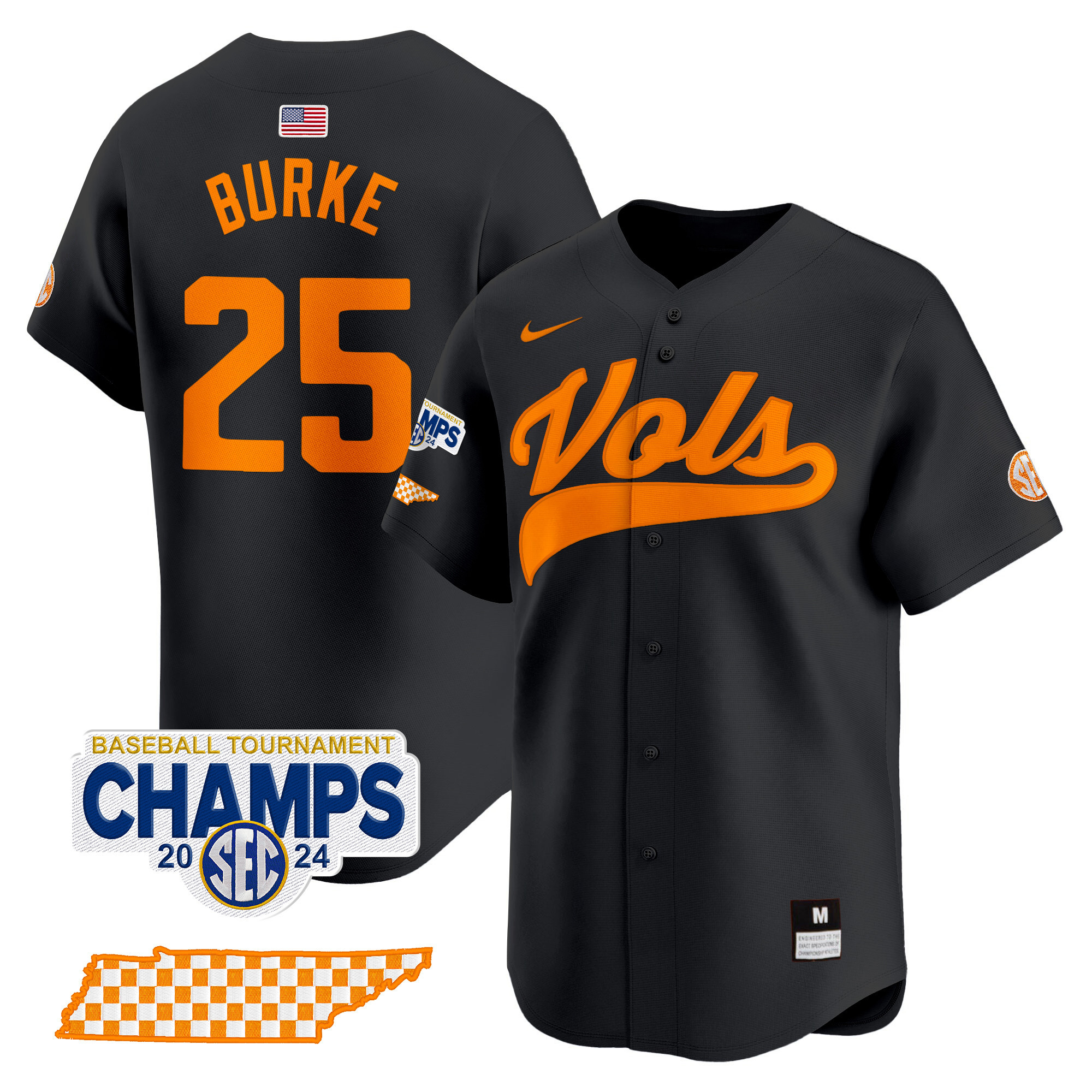 Men's Tennessee Volunteers 2024 Tournament Champions Vapor Premier Limited Jersey - All Stitched