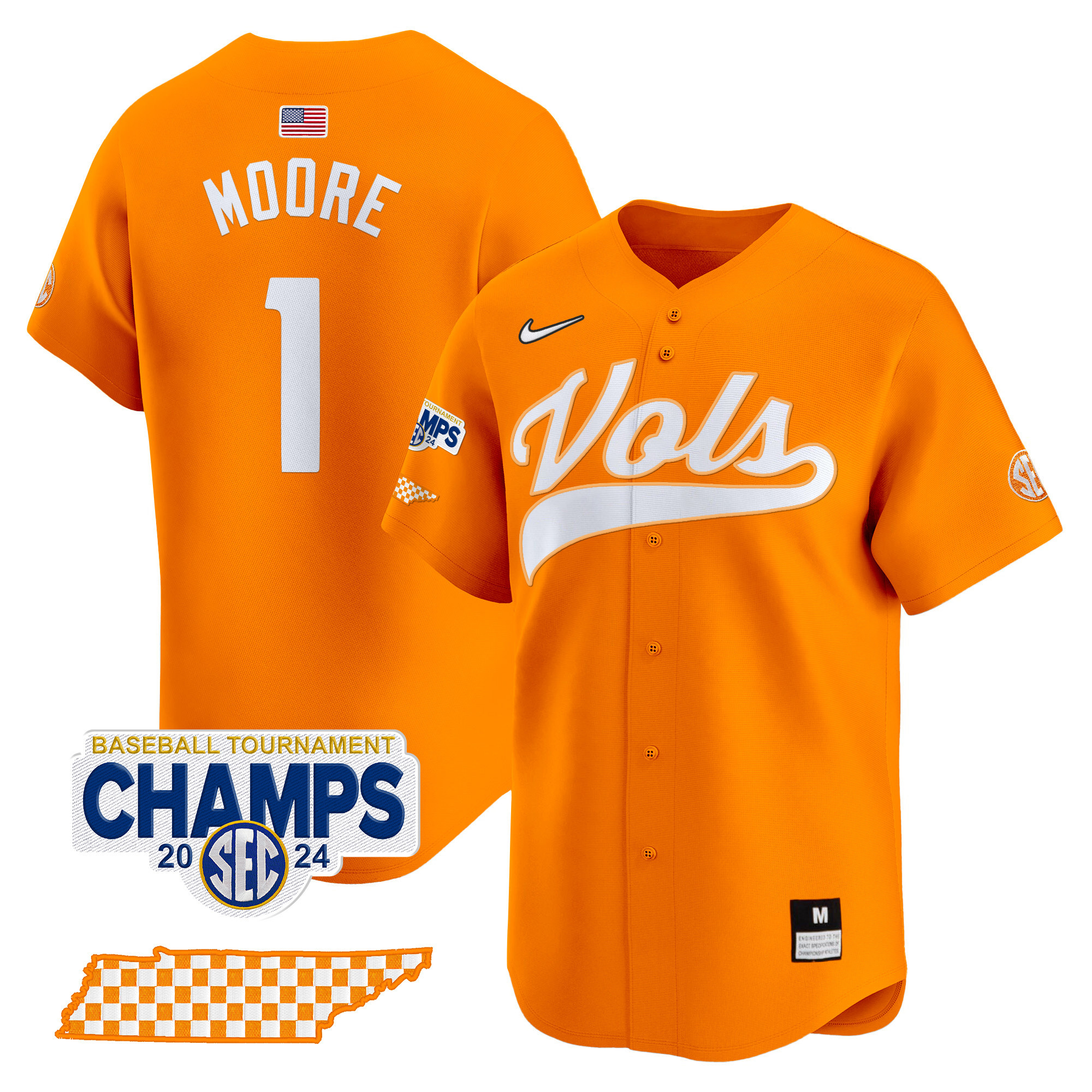 Men's Tennessee Volunteers 2024 Tournament Champions Vapor Premier Limited Jersey - All Stitched