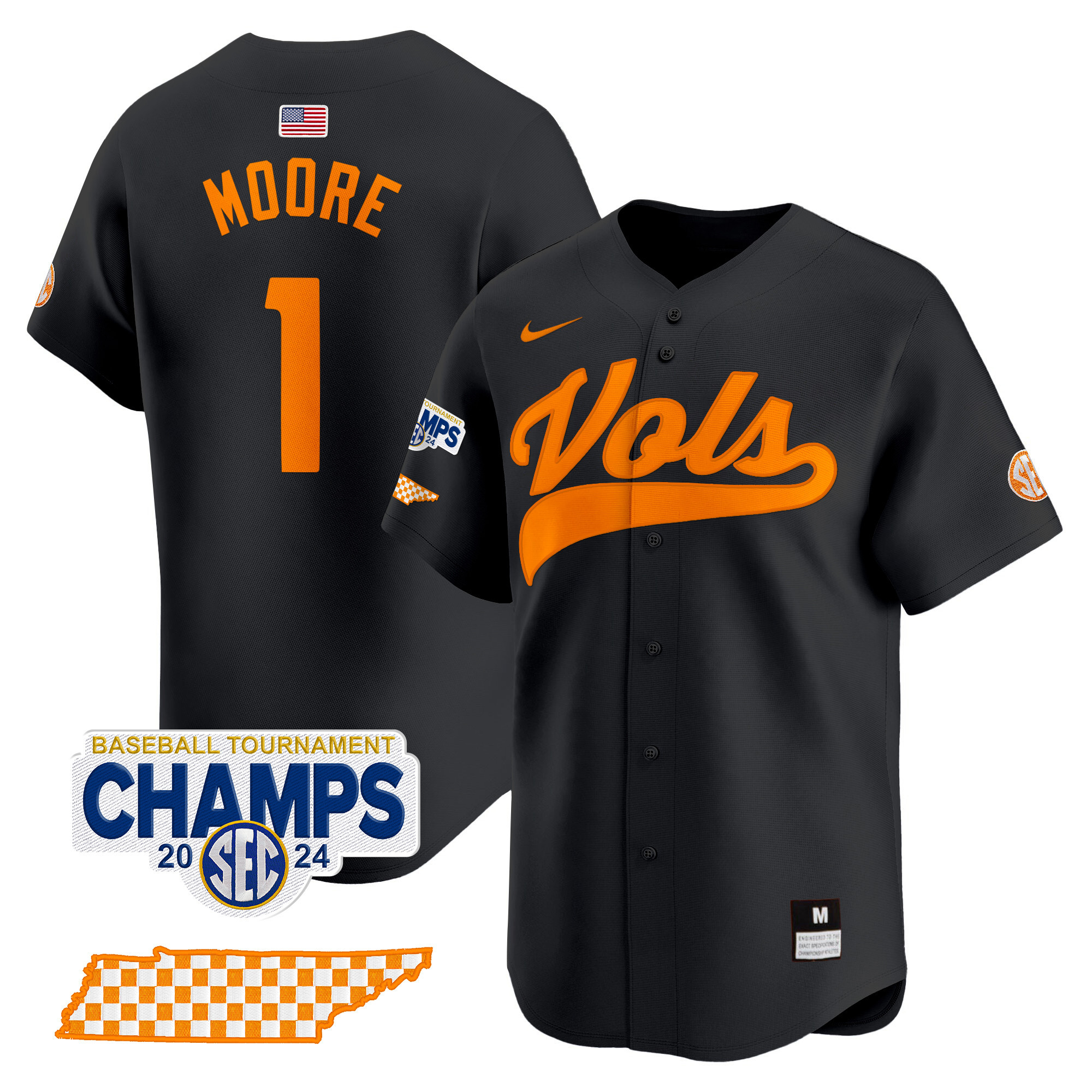 Men's Tennessee Volunteers 2024 Tournament Champions Vapor Premier Limited Jersey - All Stitched