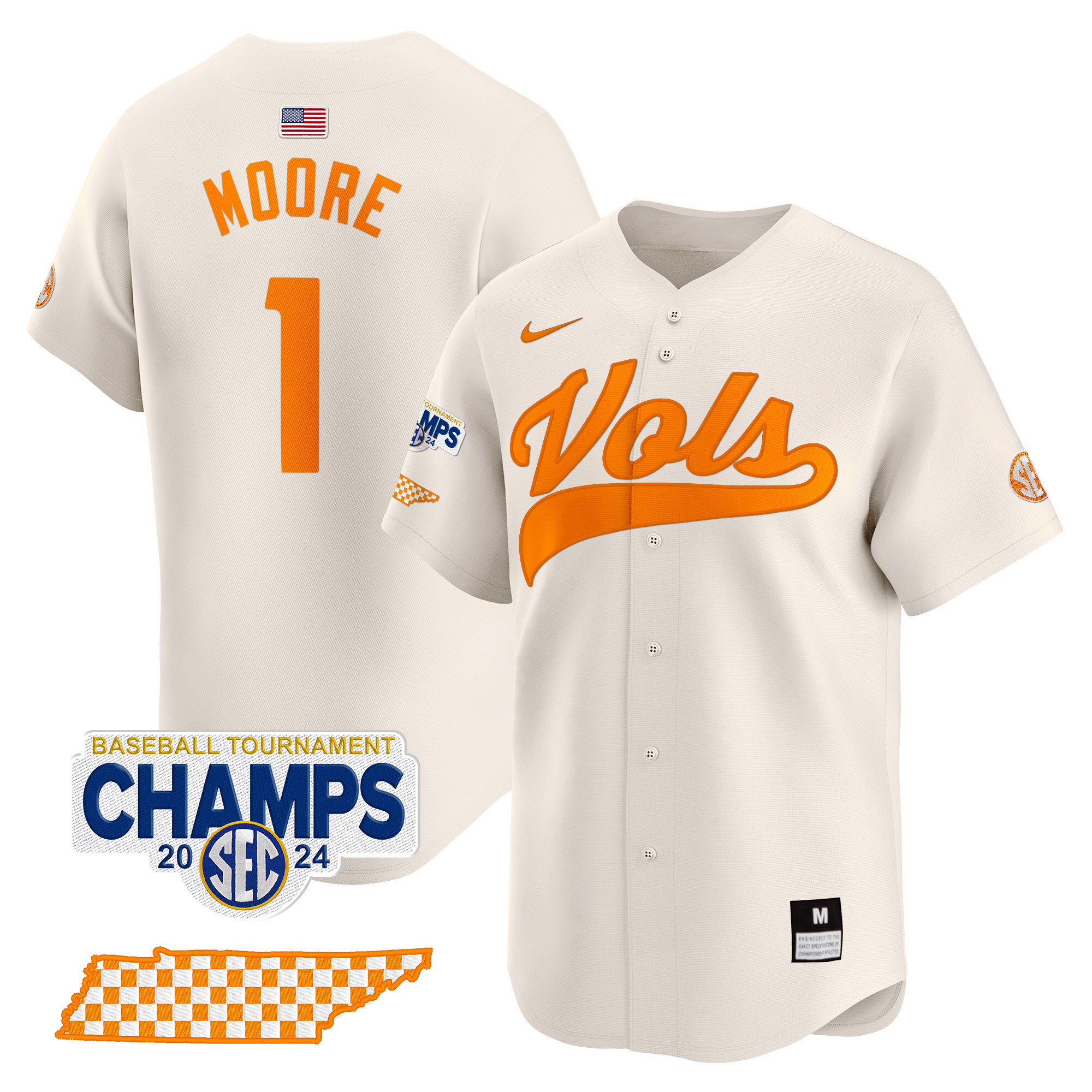 Men's Tennessee Volunteers 2024 Tournament Champions Vapor Premier Limited Jersey - All Stitched