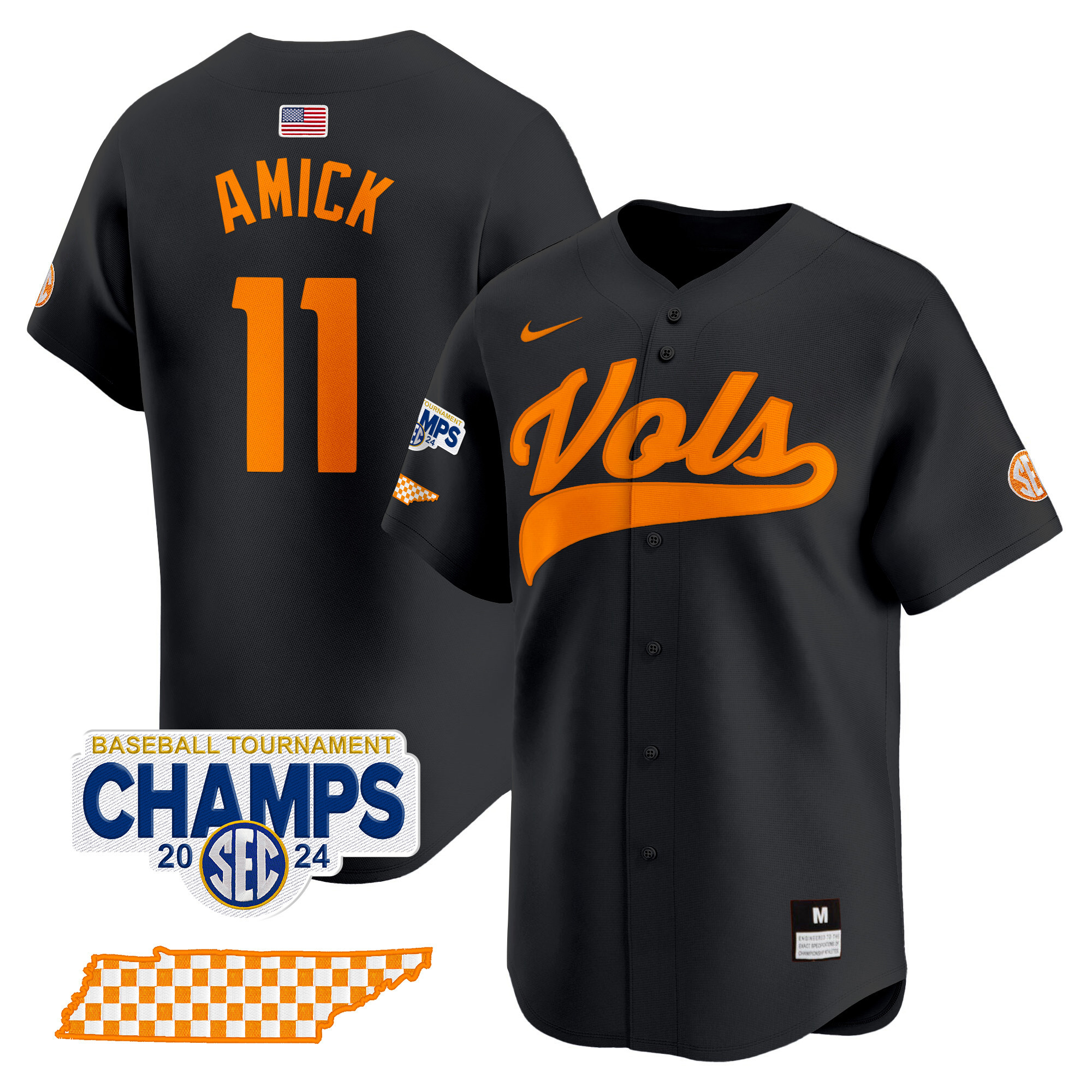 Men's Tennessee Volunteers 2024 Tournament Champions Vapor Premier Limited Jersey - All Stitched