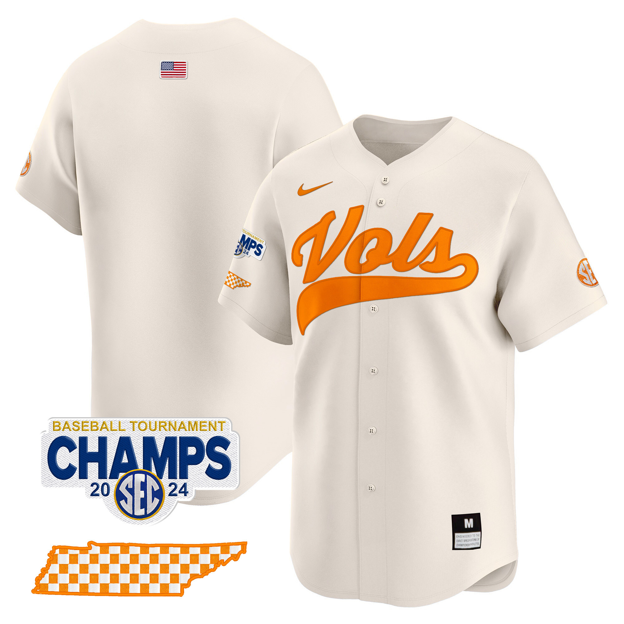 Men's Tennessee Volunteers 2024 Tournament Champions Vapor Premier Limited Jersey - All Stitched