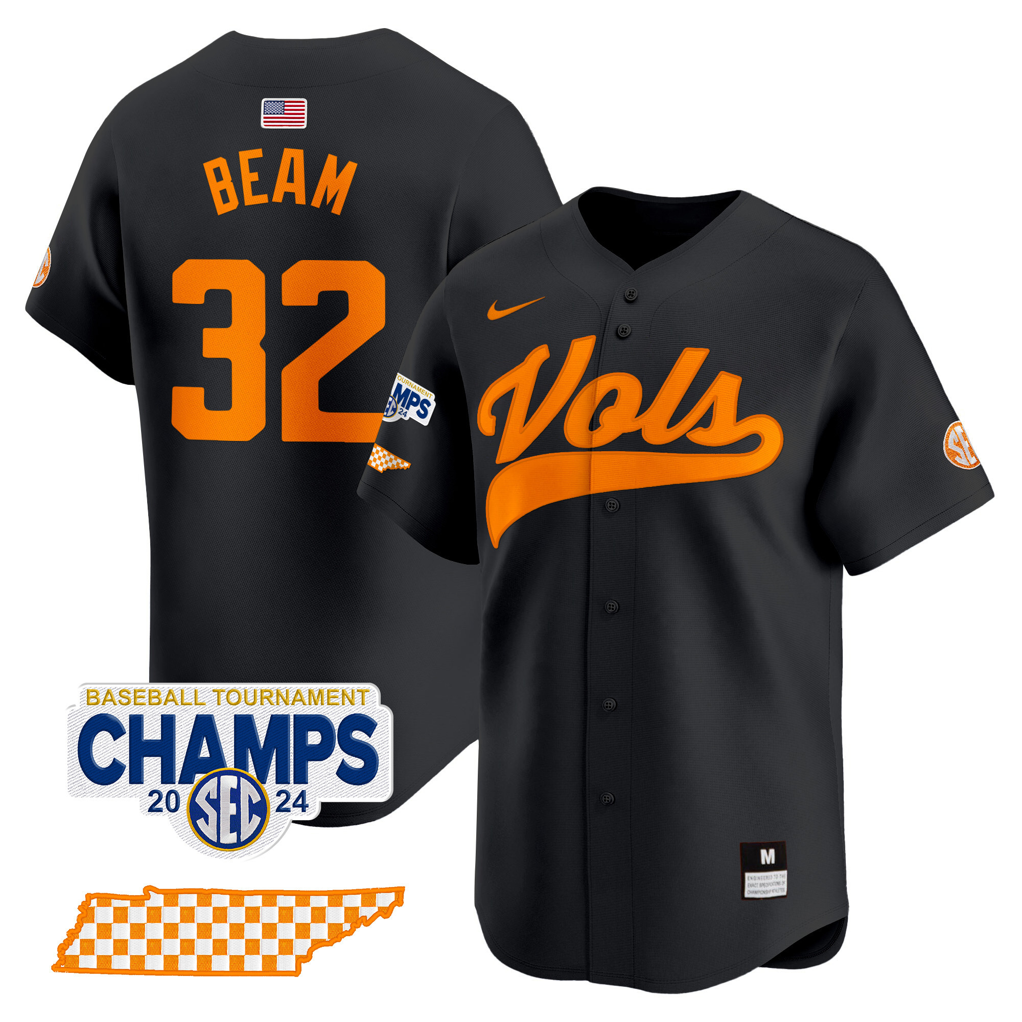 Men's Tennessee Volunteers 2024 Tournament Champions Vapor Premier Limited Jersey - All Stitched