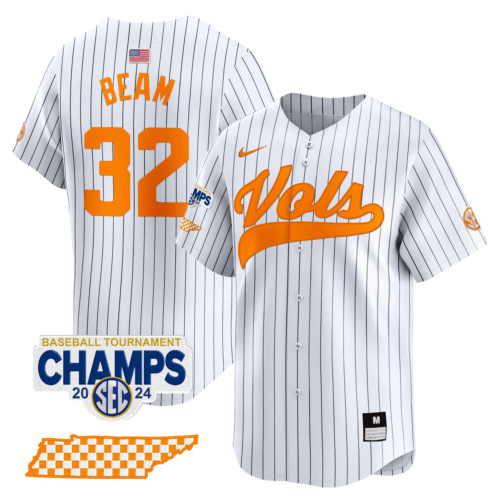 Men's Tennessee Volunteers 2024 Tournament Champions Vapor Premier Limited Jersey - All Stitched