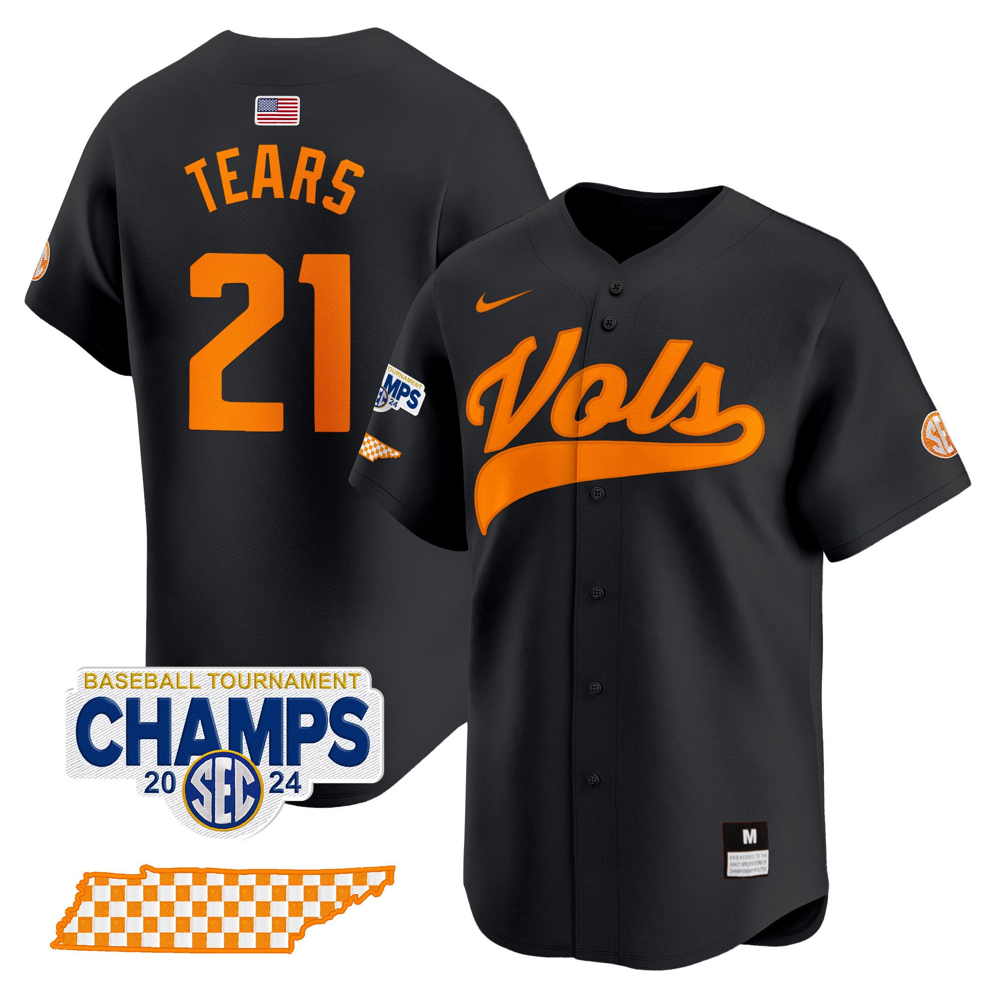 Men's Tennessee Volunteers 2024 Tournament Champions Vapor Premier Limited Jersey - All Stitched