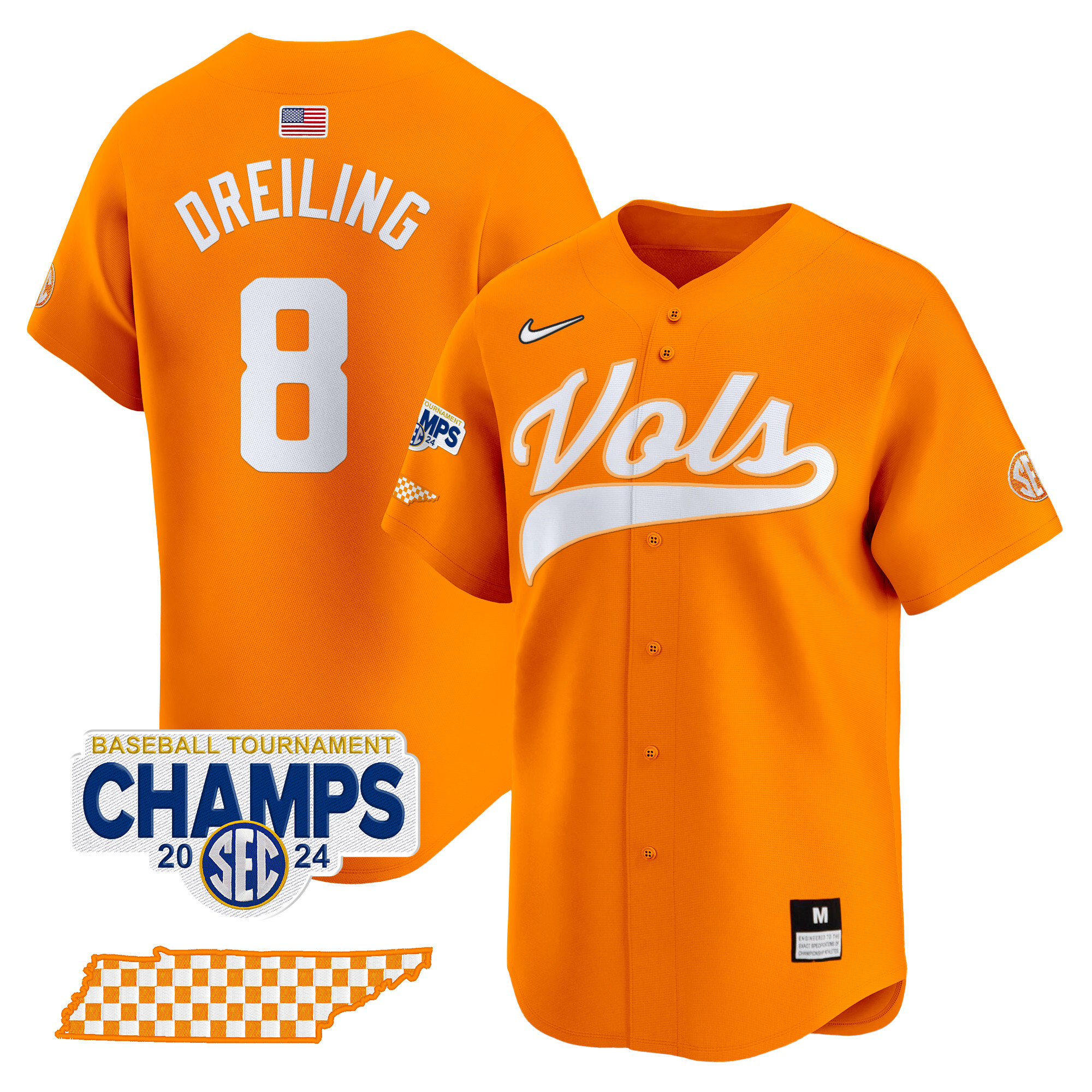 Men's Tennessee Volunteers 2024 Tournament Champions Vapor Premier Limited Jersey - All Stitched