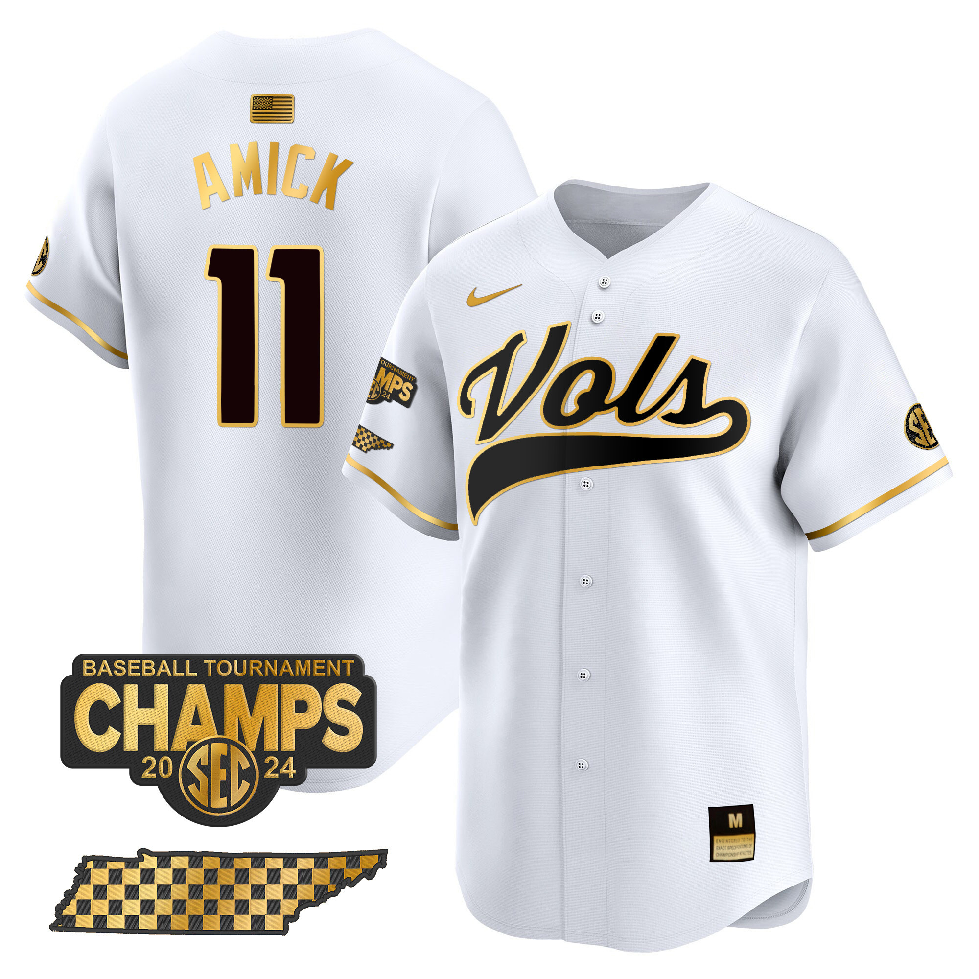 Men's Tennessee Volunteers 2024 Tournament Champions Vapor Premier Limited Jersey - All Stitched