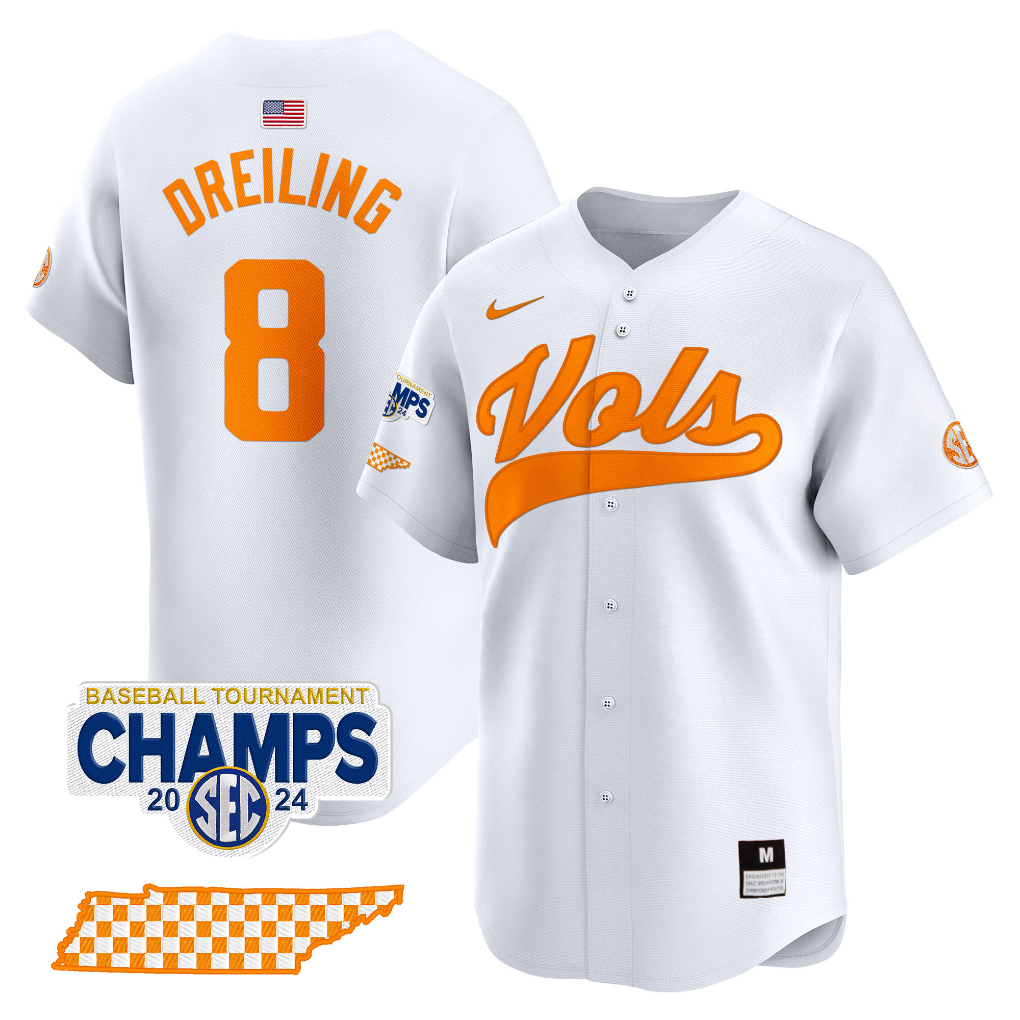 Men's Tennessee Volunteers 2024 Tournament Champions Vapor Premier Limited Jersey - All Stitched