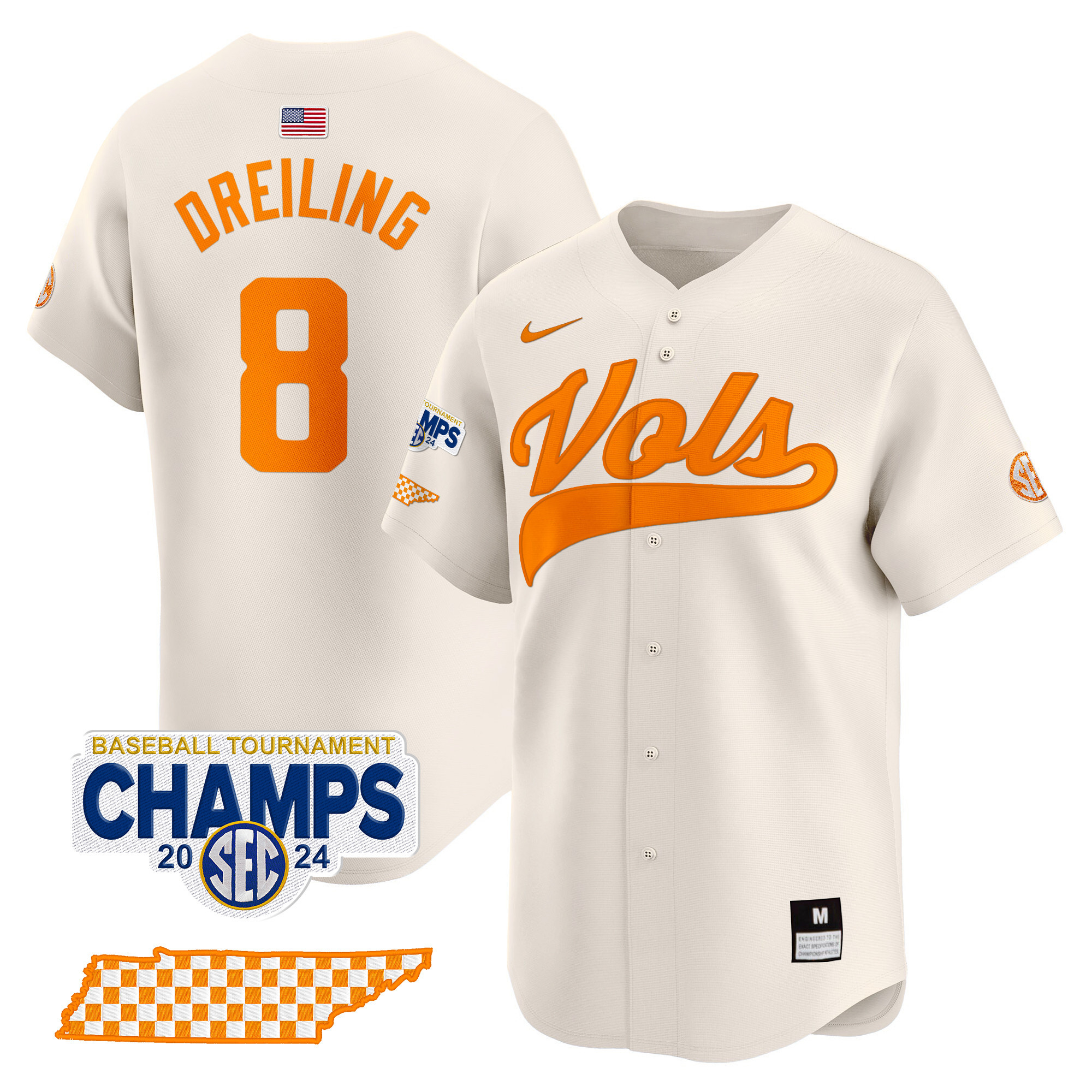 Men's Tennessee Volunteers 2024 Tournament Champions Vapor Premier Limited Jersey - All Stitched