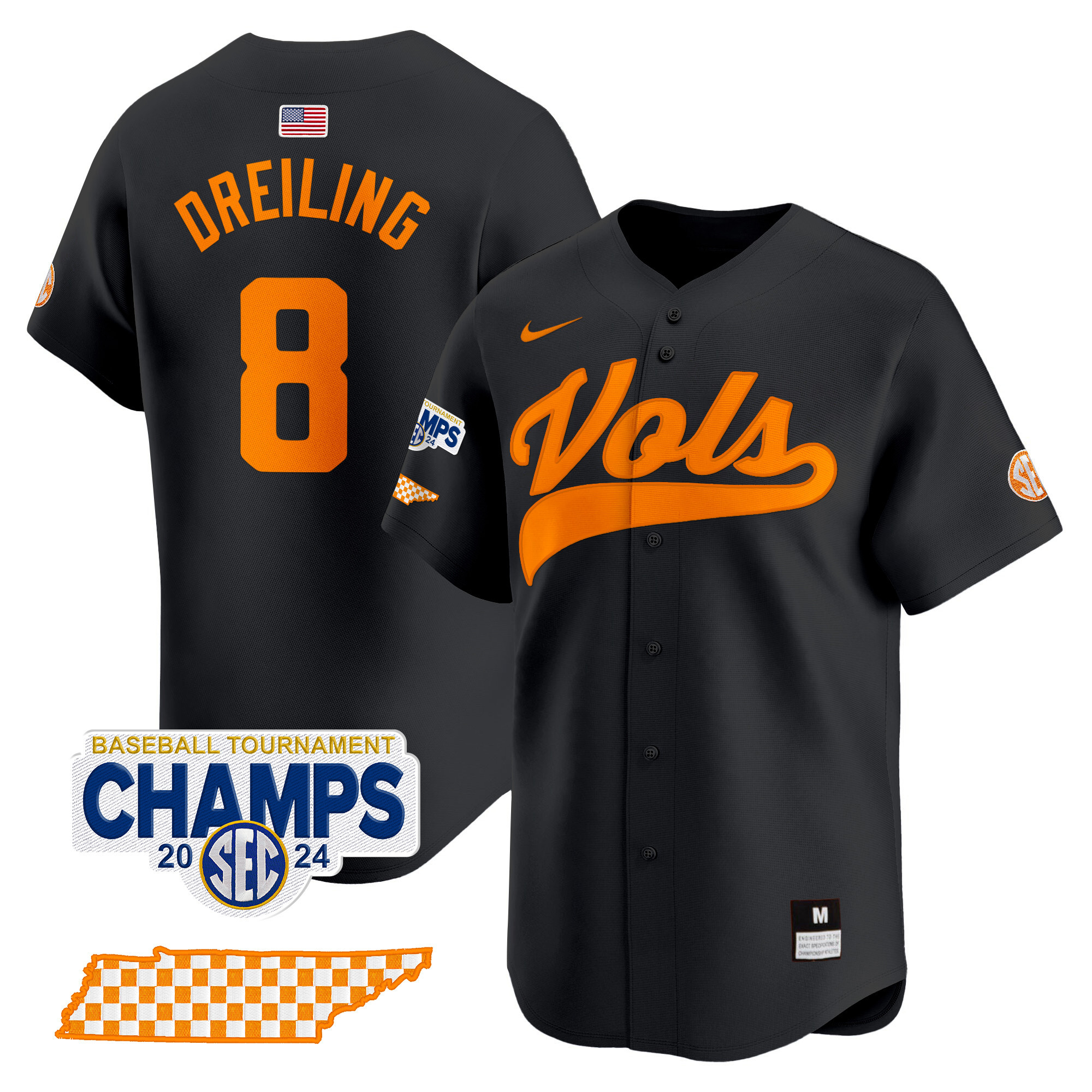 Men's Tennessee Volunteers 2024 Tournament Champions Vapor Premier Limited Jersey - All Stitched