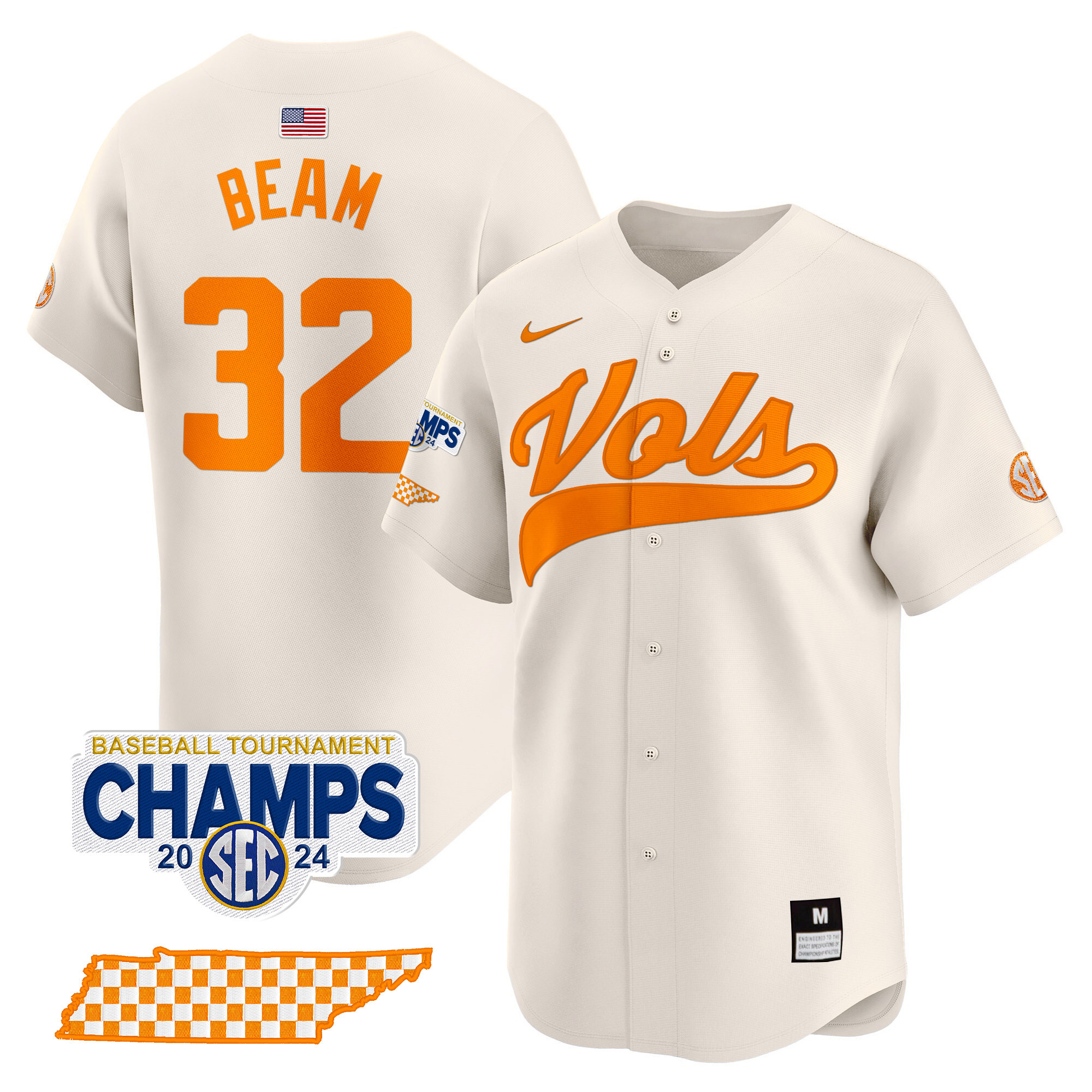 Men's Tennessee Volunteers 2024 Tournament Champions Vapor Premier Limited Jersey - All Stitched