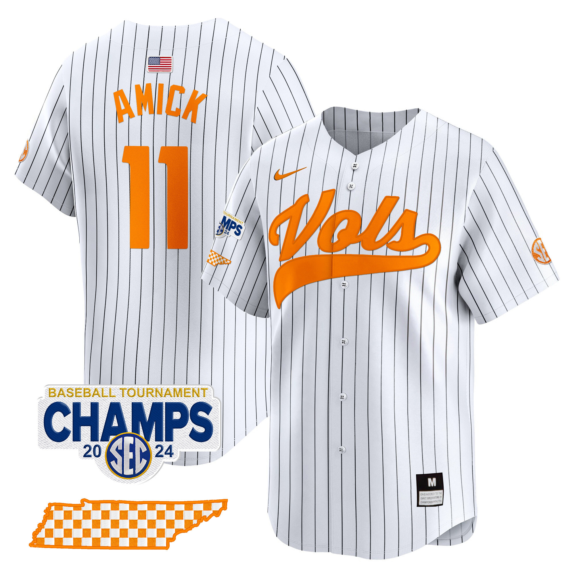 Men's Tennessee Volunteers 2024 Tournament Champions Vapor Premier Limited Jersey - All Stitched