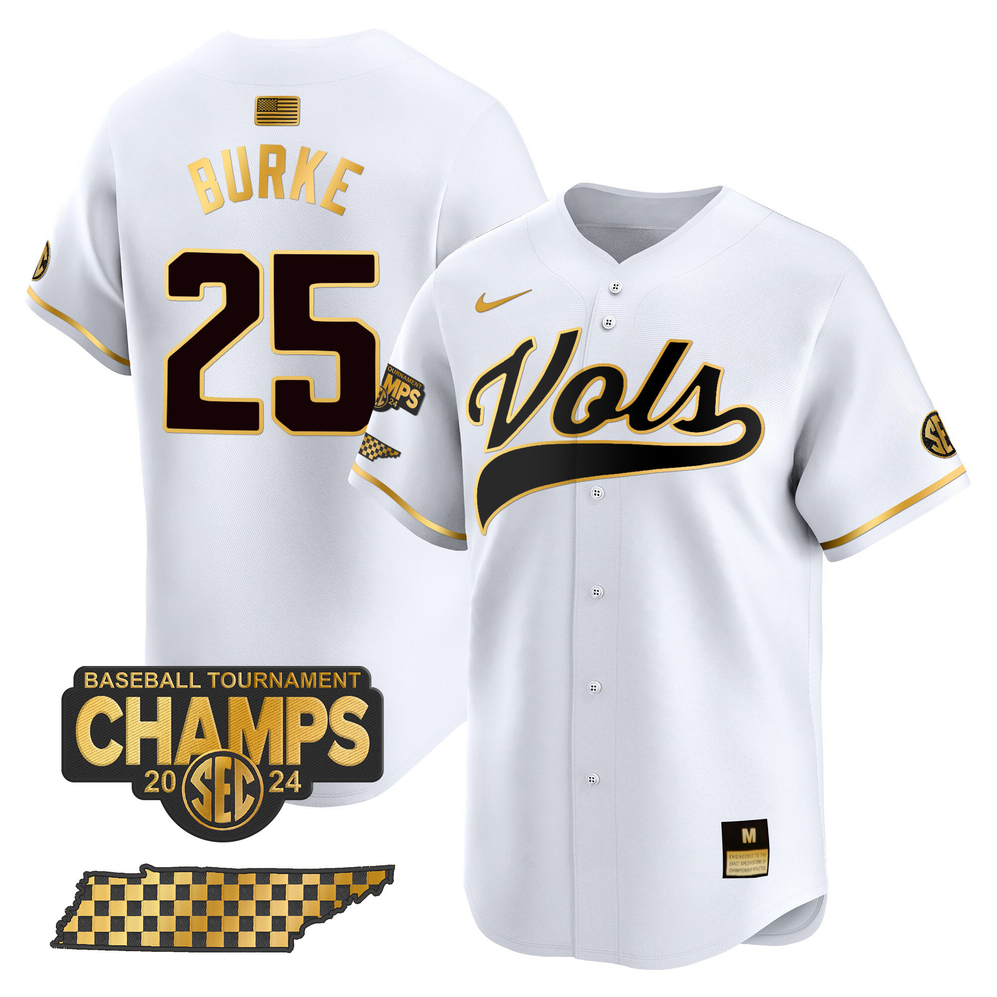 Men's Tennessee Volunteers 2024 Tournament Champions Vapor Premier Limited Jersey - All Stitched