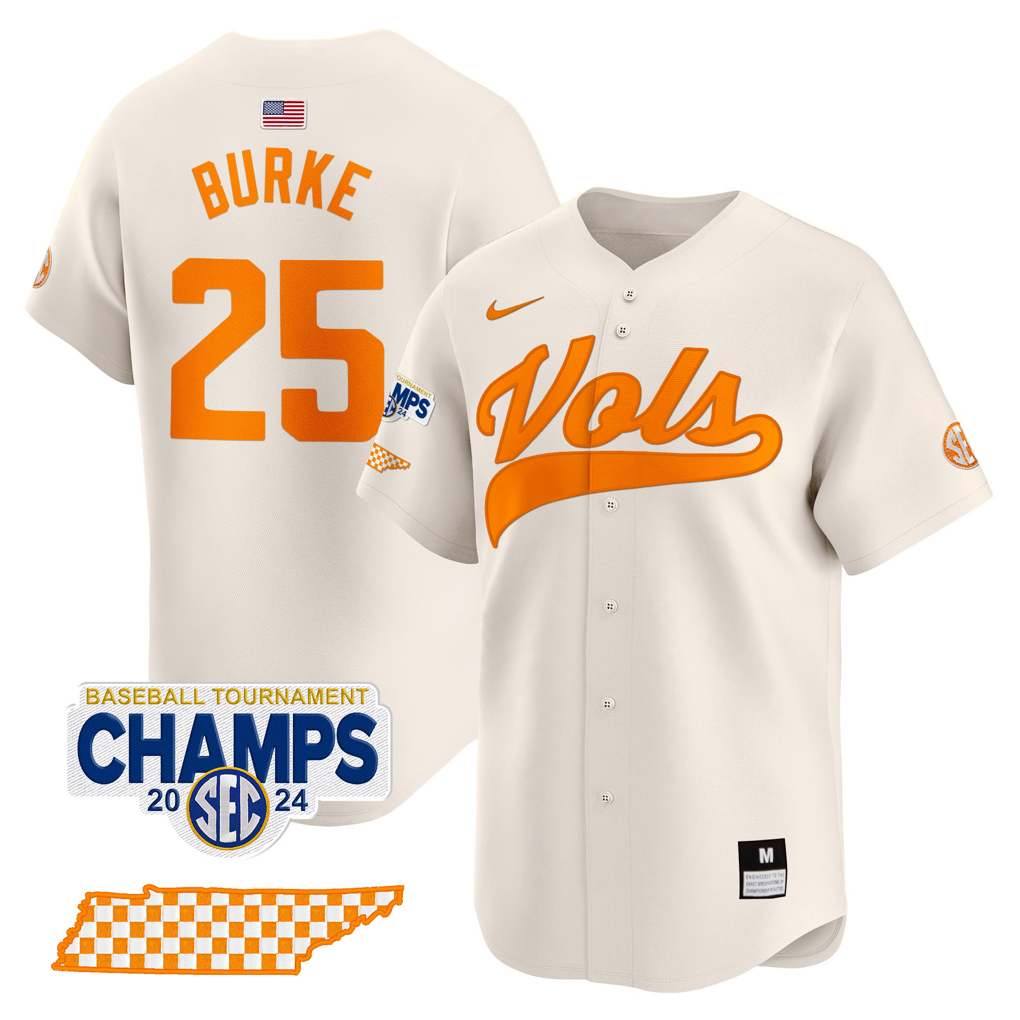 Men's Tennessee Volunteers 2024 Tournament Champions Vapor Premier Limited Jersey - All Stitched