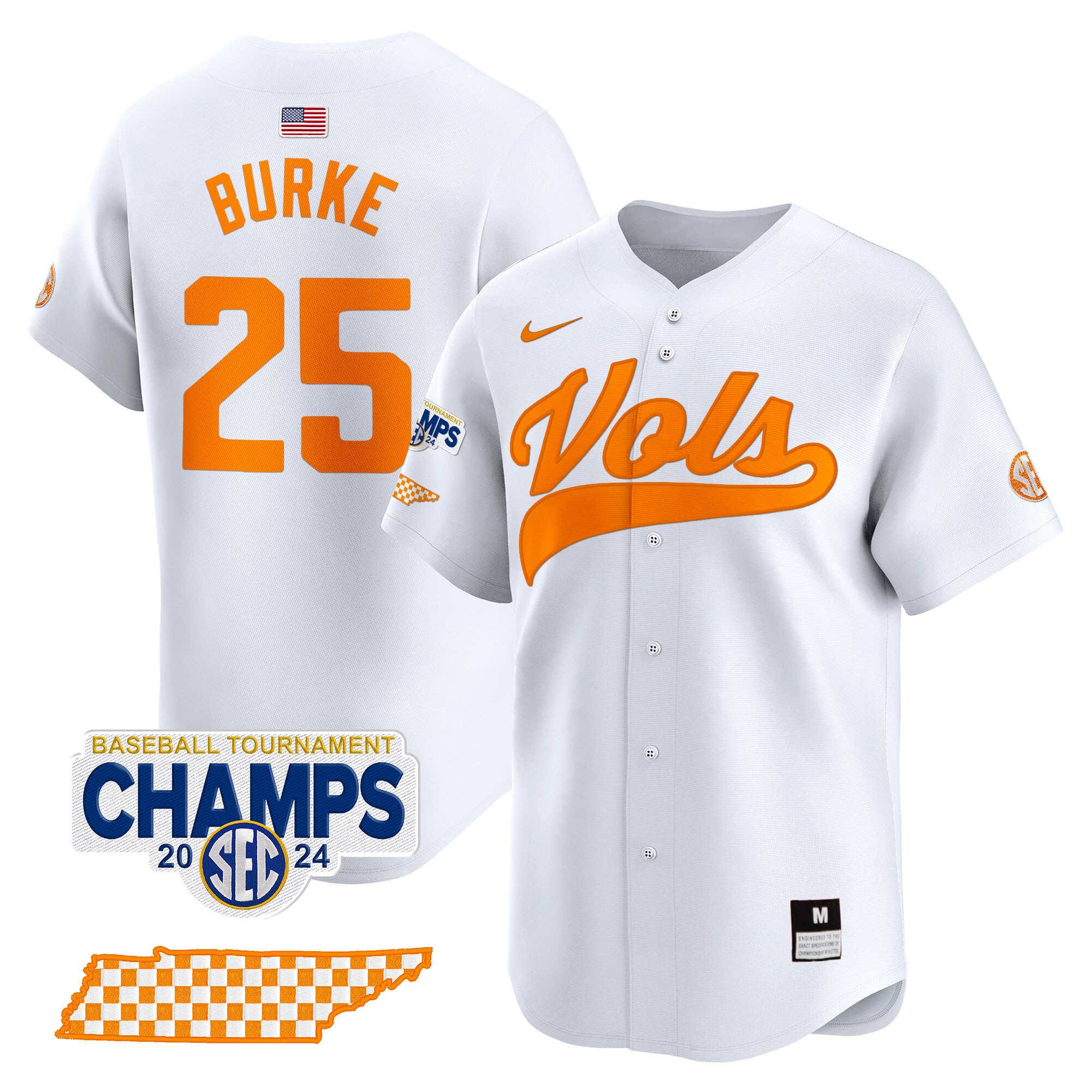 Men's Tennessee Volunteers 2024 Tournament Champions Vapor Premier Limited Jersey - All Stitched
