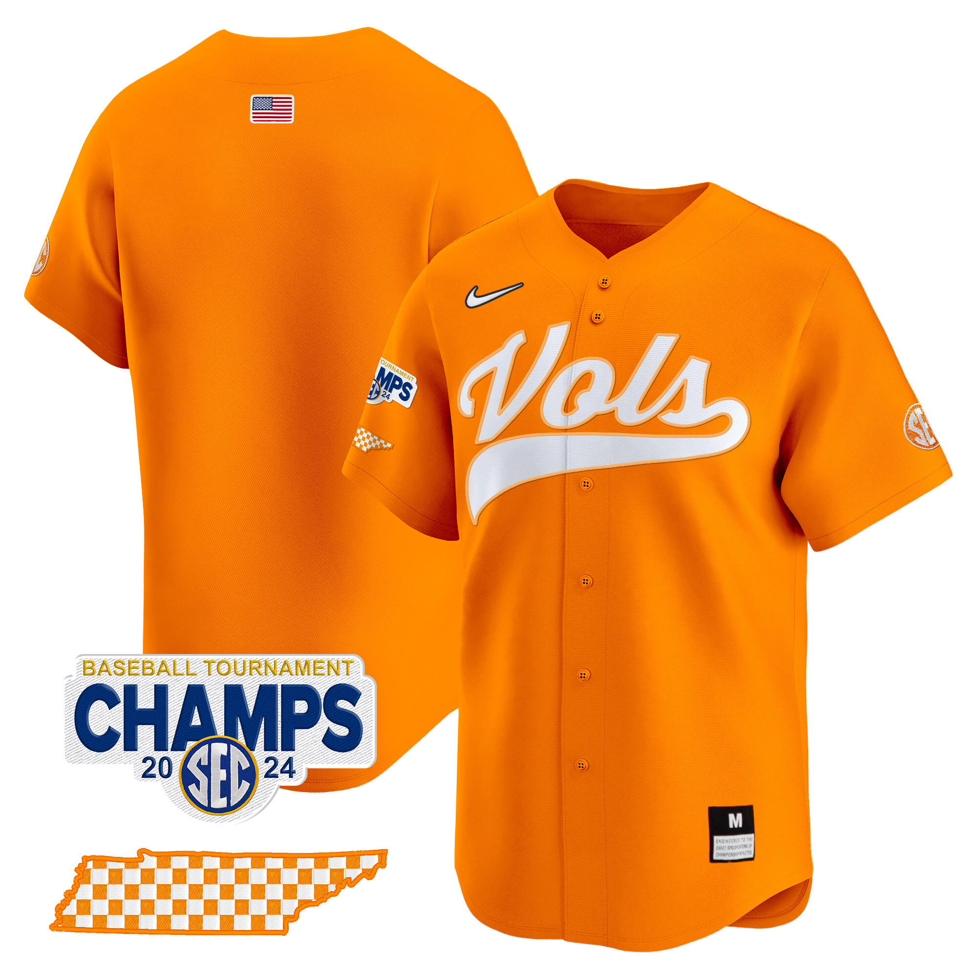 Men's Tennessee Volunteers 2024 Tournament Champions Vapor Premier Limited Jersey - All Stitched