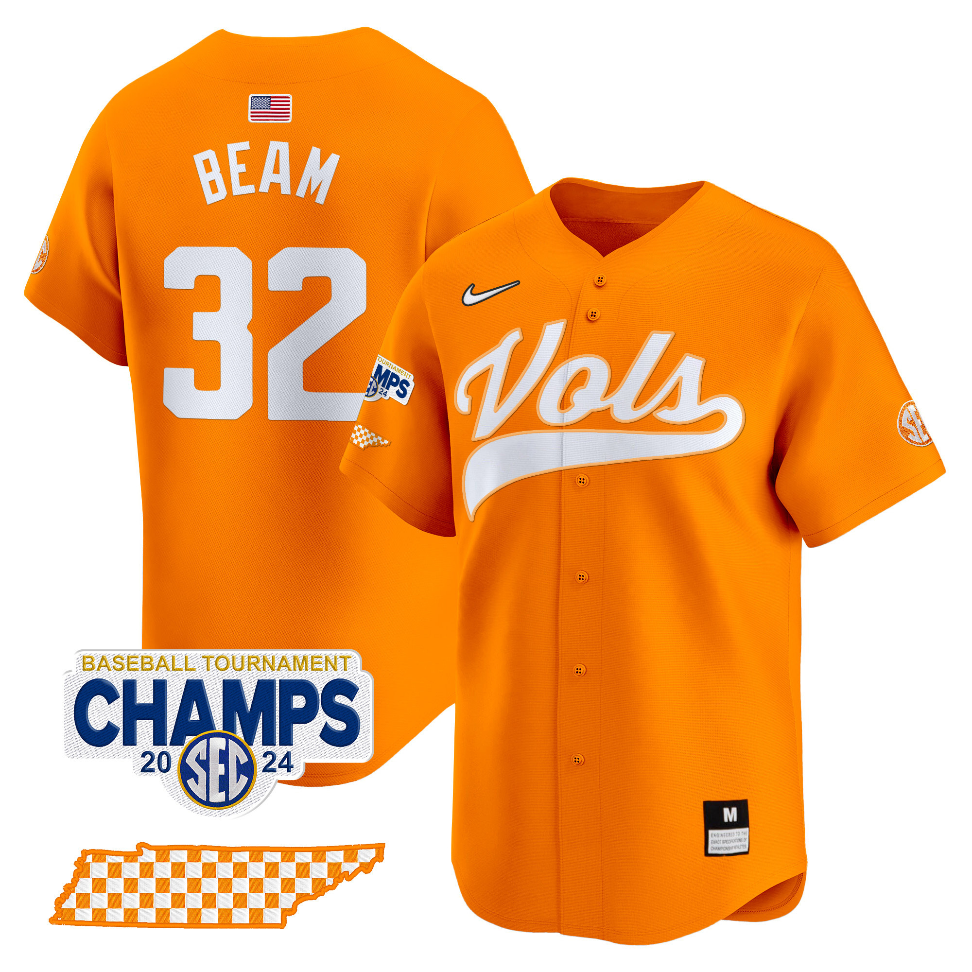 Men's Tennessee Volunteers 2024 Tournament Champions Vapor Premier Limited Jersey - All Stitched