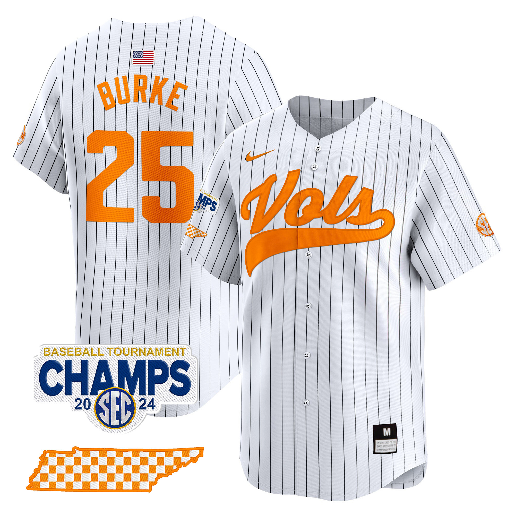 Men's Tennessee Volunteers 2024 Tournament Champions Vapor Premier Limited Jersey - All Stitched