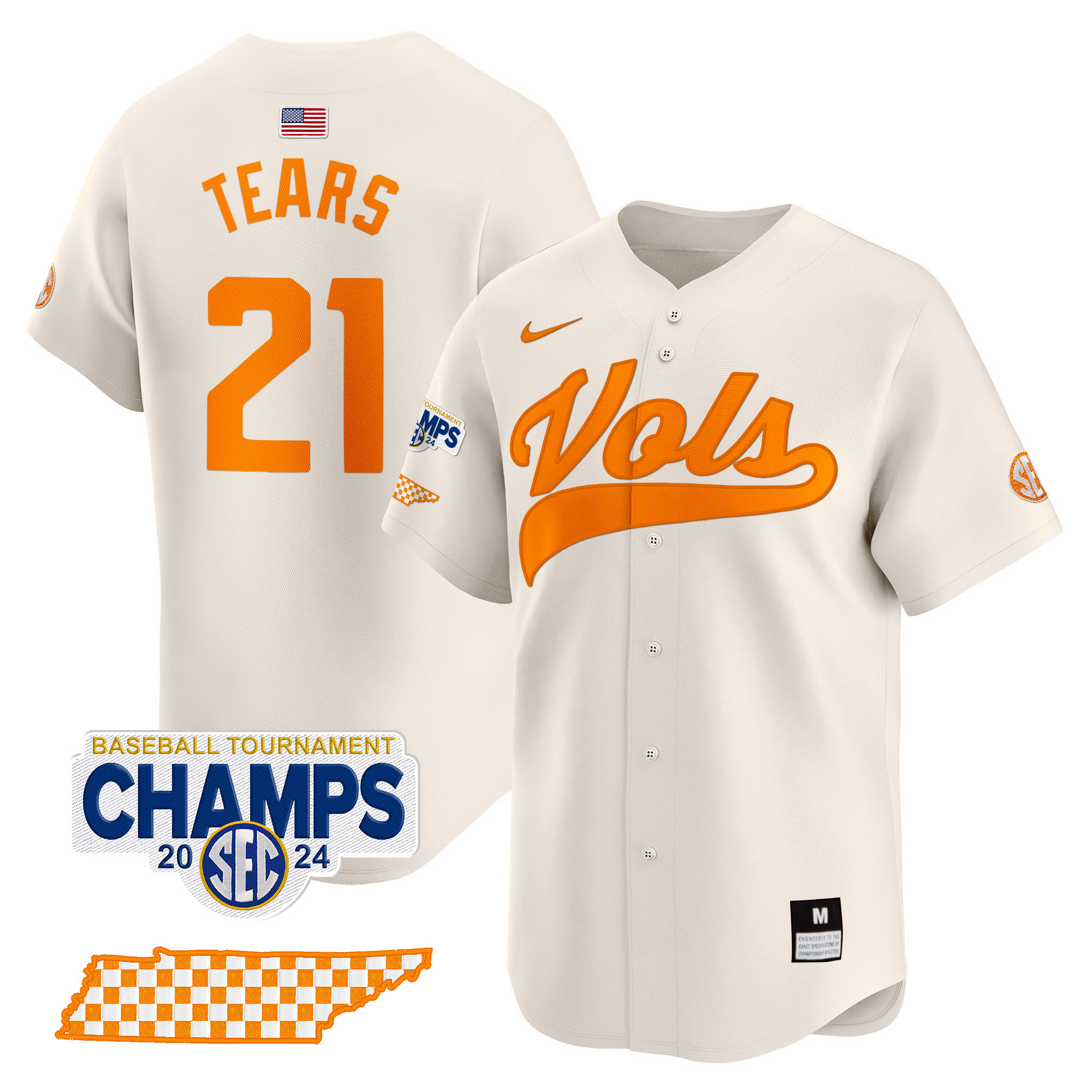 Men's Tennessee Volunteers 2024 Tournament Champions Vapor Premier Limited Jersey - All Stitched