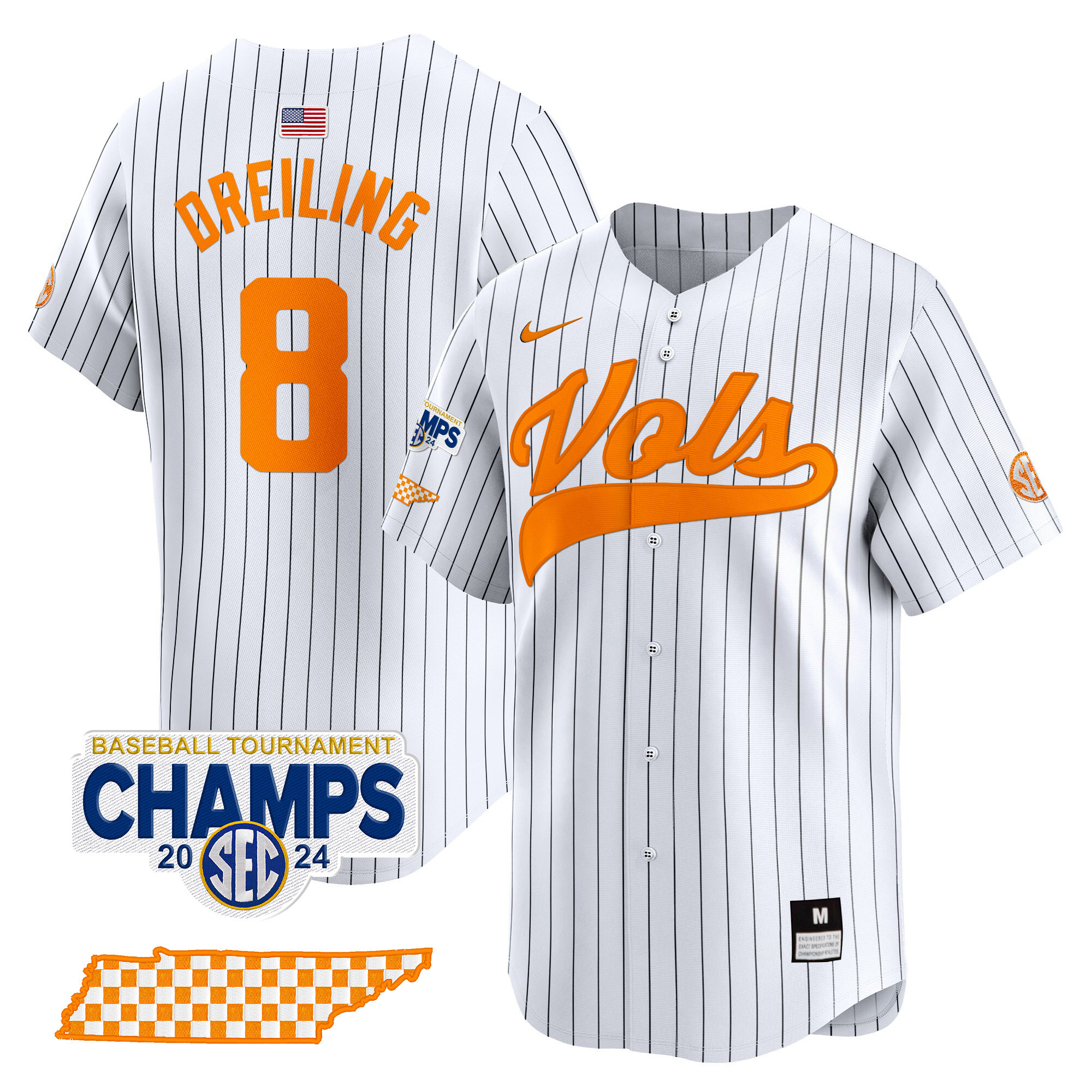 Men's Tennessee Volunteers 2024 Tournament Champions Vapor Premier Limited Jersey - All Stitched