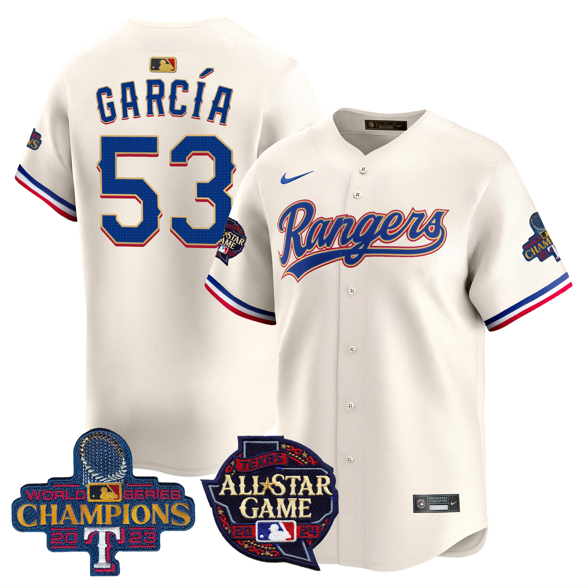 Men's Texas Rangers 2024 All Star Game Patch Vapor Premier Limited Jersey - All Stitched