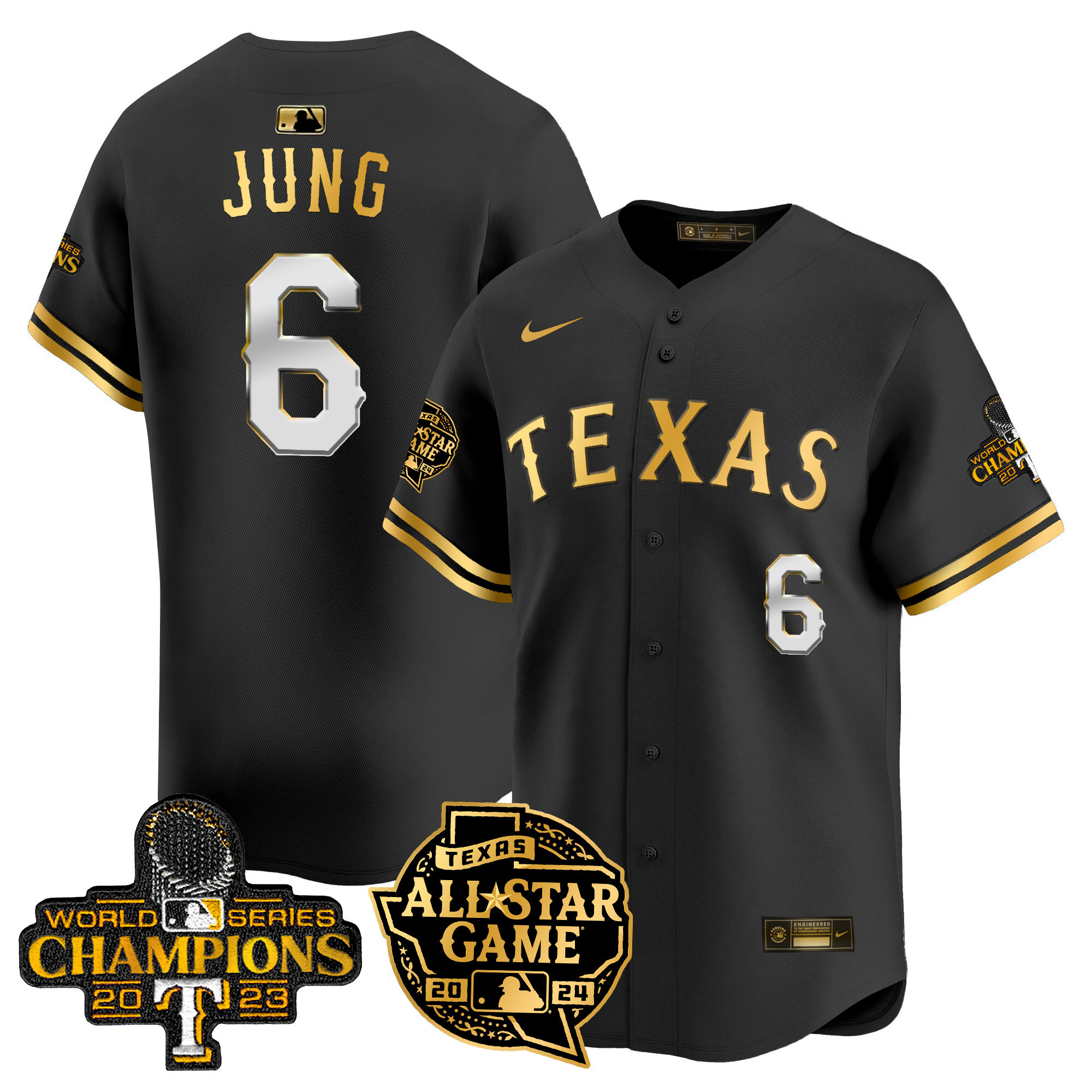 Men's Texas Rangers 2024 All Star Game Patch Vapor Premier Limited Jersey - All Stitched
