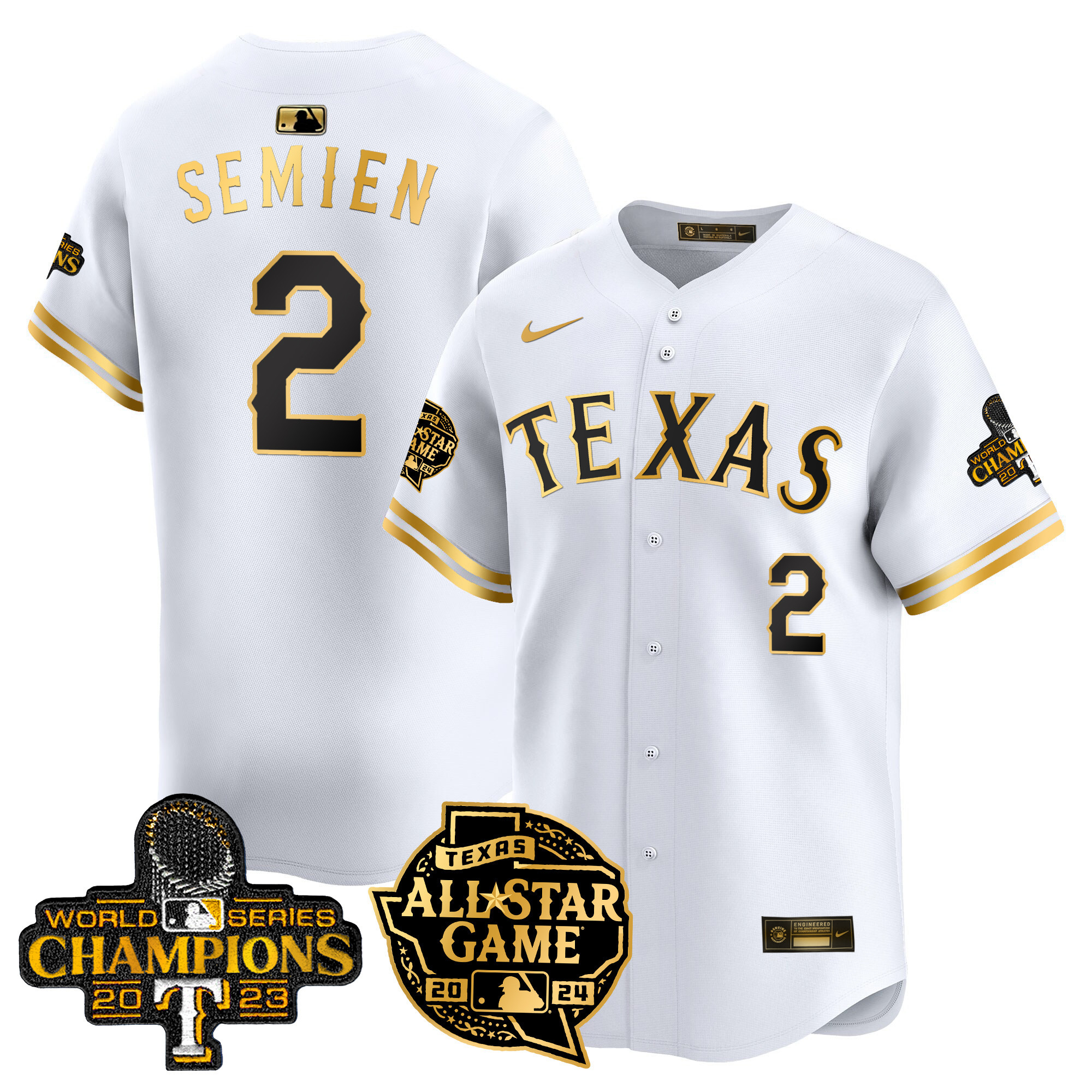 Men's Texas Rangers 2024 All Star Game Patch Vapor Premier Limited Jersey - All Stitched