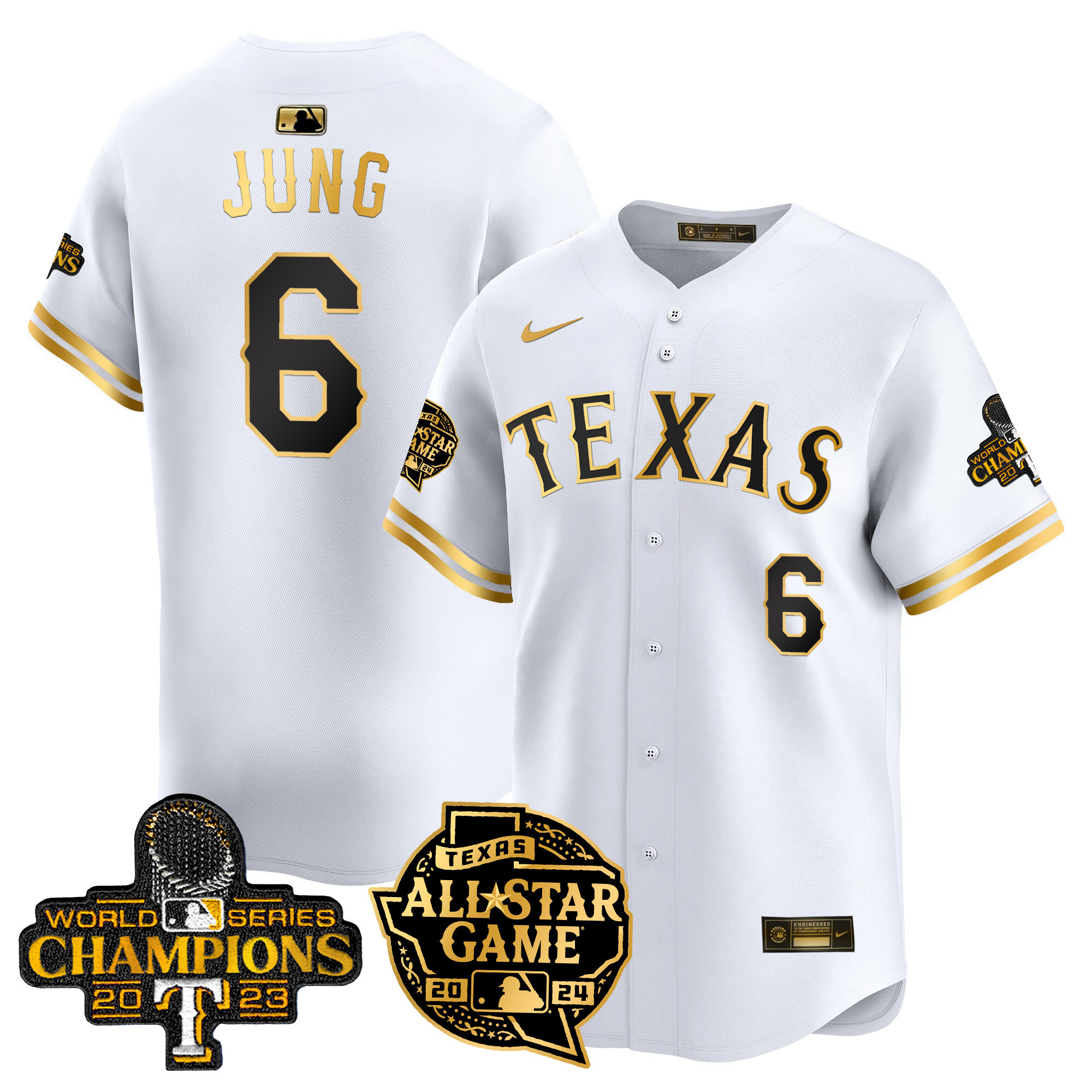 Men's Texas Rangers 2024 All Star Game Patch Vapor Premier Limited Jersey - All Stitched