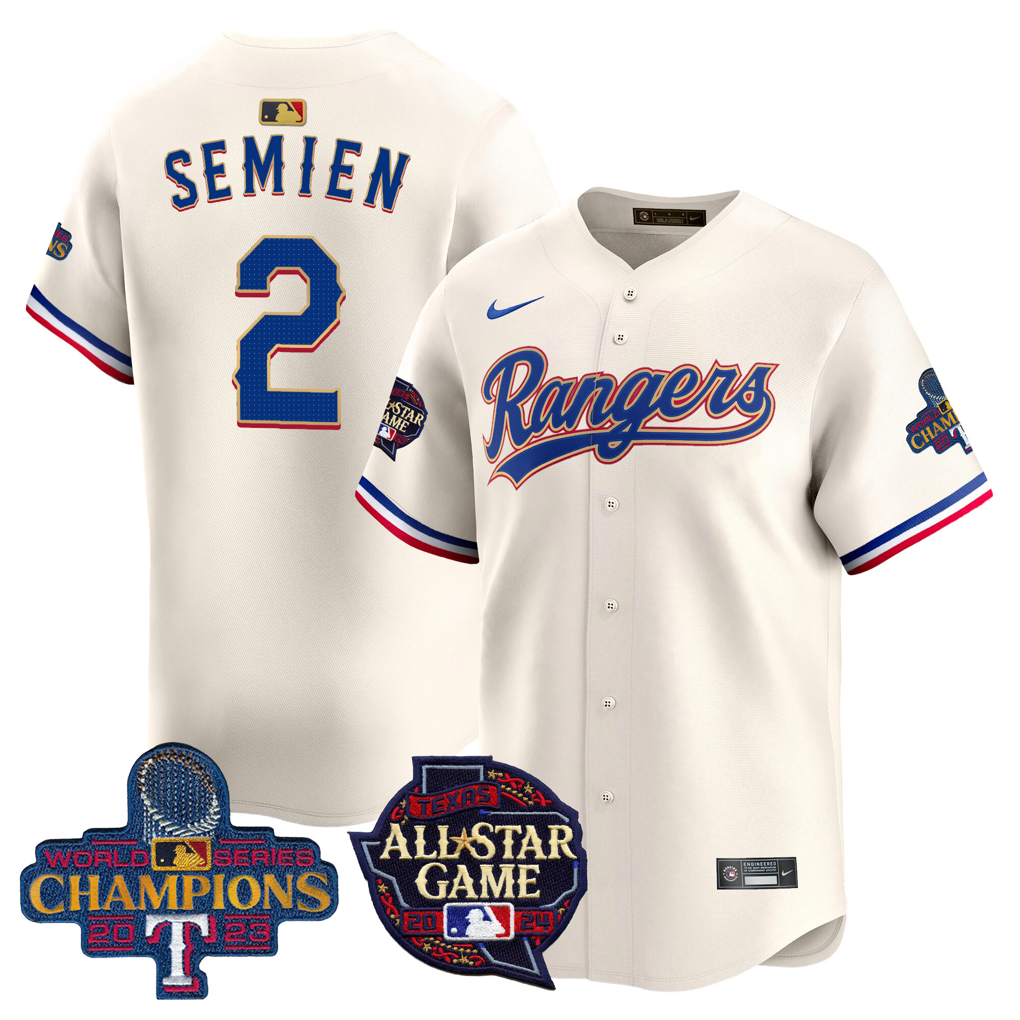 Men's Texas Rangers 2024 All Star Game Patch Vapor Premier Limited Jersey - All Stitched