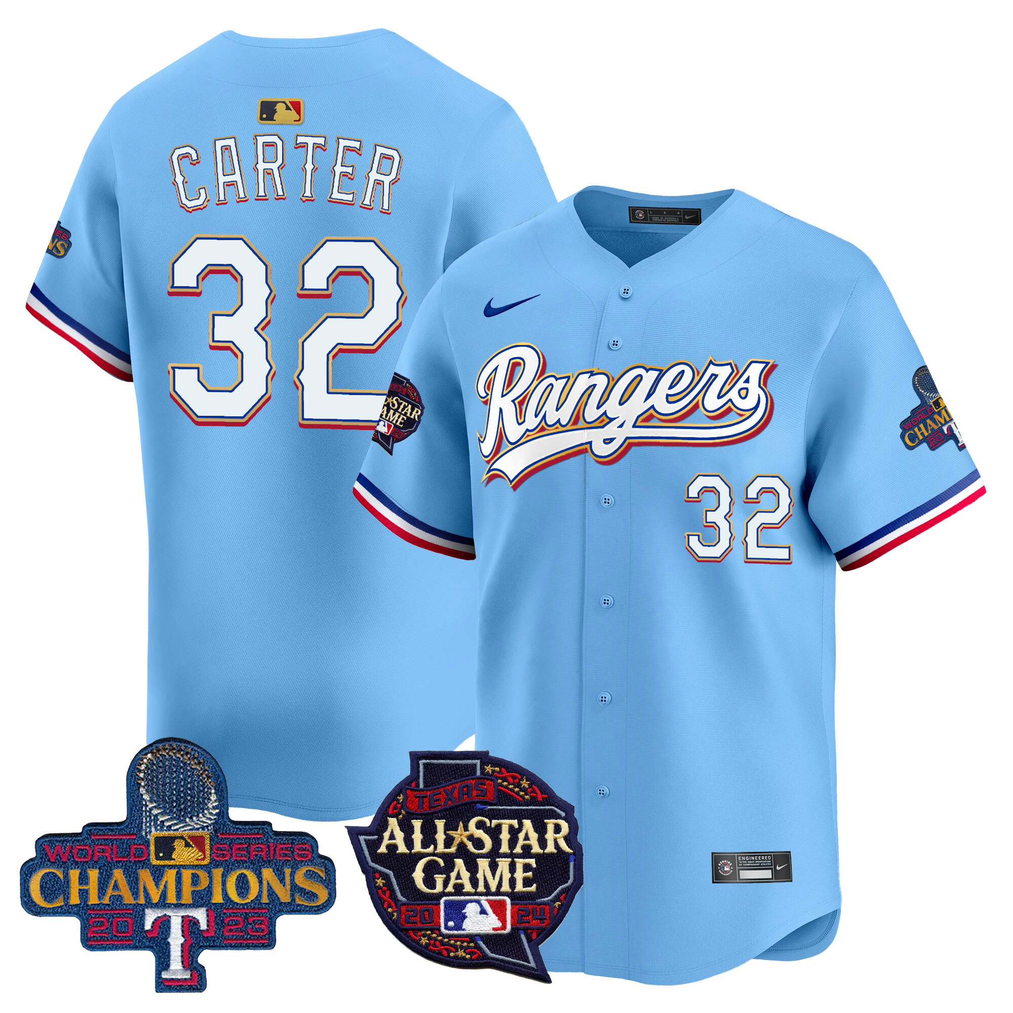 Men's Texas Rangers 2024 All Star Game Patch Vapor Premier Limited Jersey - All Stitched